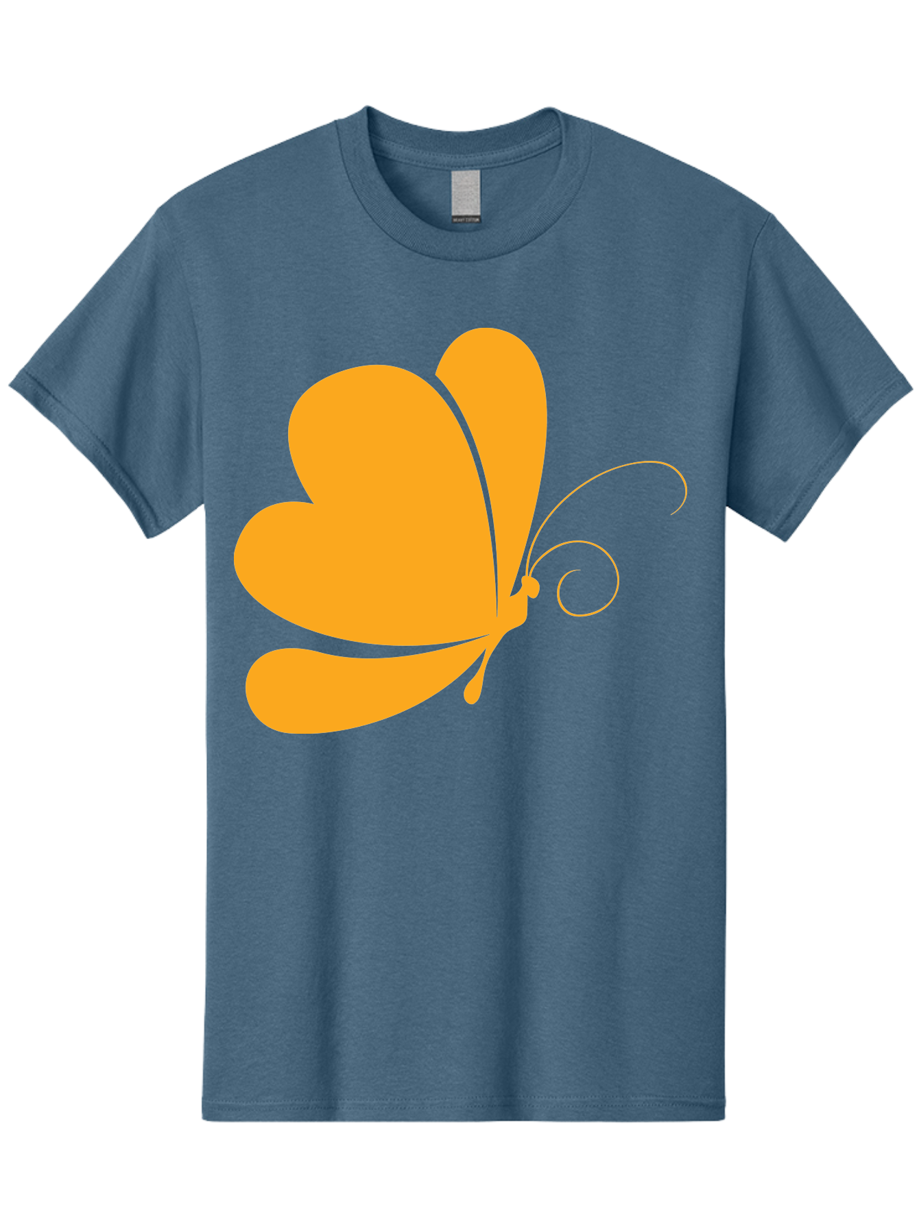 Butterfly Men'S Graphic Tee, 100% Cotton, Comfortable Casual Summer Wear, Machine Washable, Orange Butterfly, Minimalist Design, Stylized Insect, Delicate Features, Orange Silhouette, Butterfly Wings, Simple Shapes, Graphic Illustration, Aac554