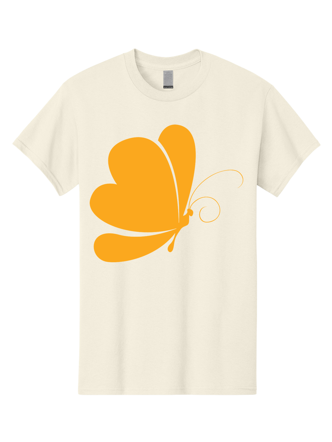 Butterfly Men'S Graphic Tee, 100% Cotton, Comfortable Casual Summer Wear, Machine Washable, Orange Butterfly, Minimalist Design, Stylized Insect, Delicate Features, Orange Silhouette, Butterfly Wings, Simple Shapes, Graphic Illustration, Aac554