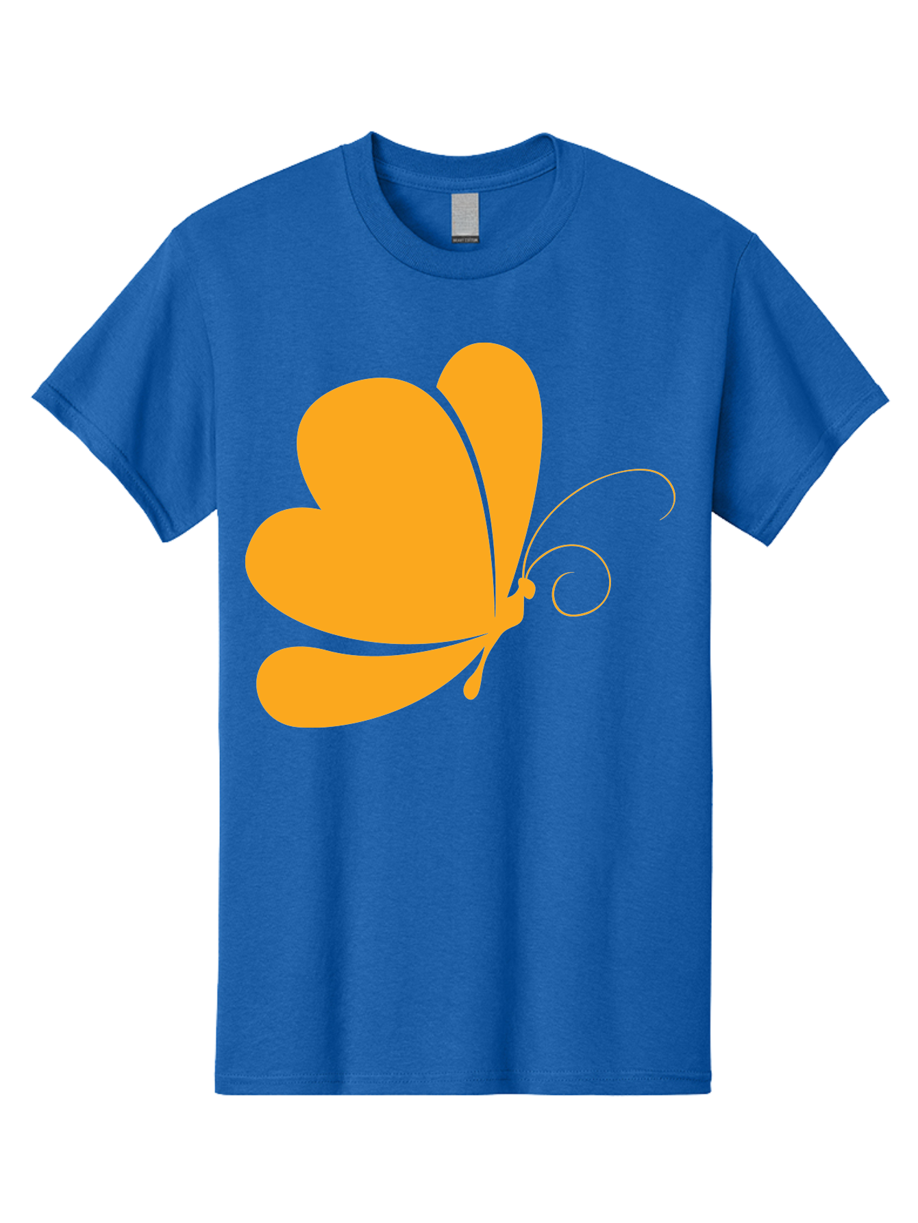 Butterfly Men'S Graphic Tee, 100% Cotton, Comfortable Casual Summer Wear, Machine Washable, Orange Butterfly, Minimalist Design, Stylized Insect, Delicate Features, Orange Silhouette, Butterfly Wings, Simple Shapes, Graphic Illustration, Aac554