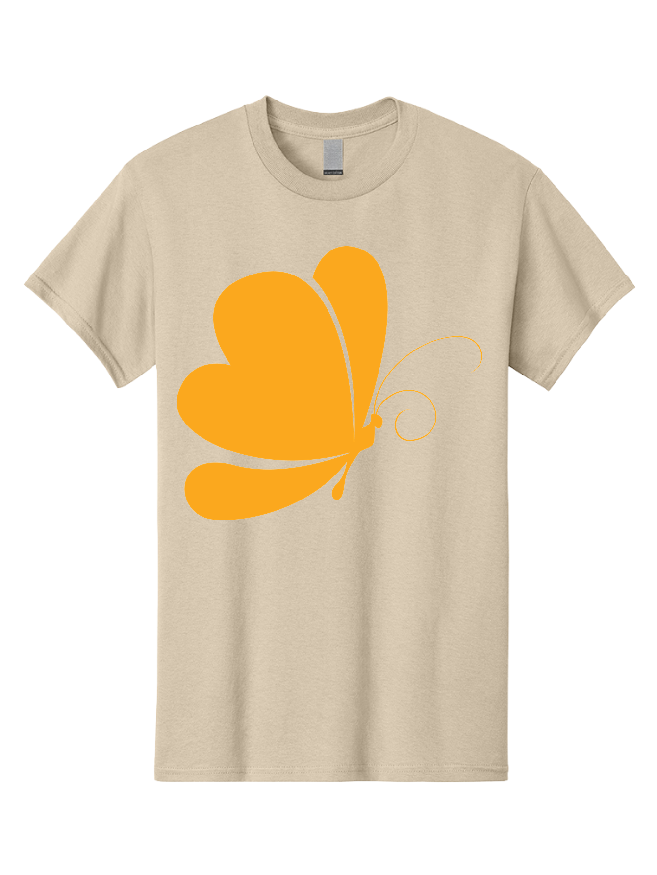 Butterfly Men'S Graphic Tee, 100% Cotton, Comfortable Casual Summer Wear, Machine Washable, Orange Butterfly, Minimalist Design, Stylized Insect, Delicate Features, Orange Silhouette, Butterfly Wings, Simple Shapes, Graphic Illustration, Aac554