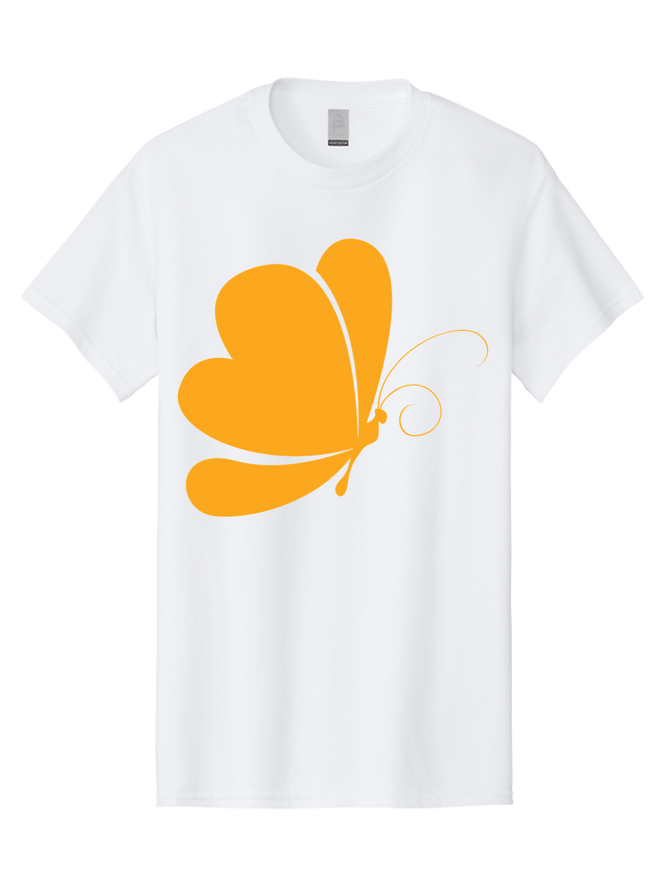 Butterfly Men'S Graphic Tee, 100% Cotton, Comfortable Casual Summer Wear, Machine Washable, Orange Butterfly, Minimalist Design, Stylized Insect, Delicate Features, Orange Silhouette, Butterfly Wings, Simple Shapes, Graphic Illustration, Aac554
