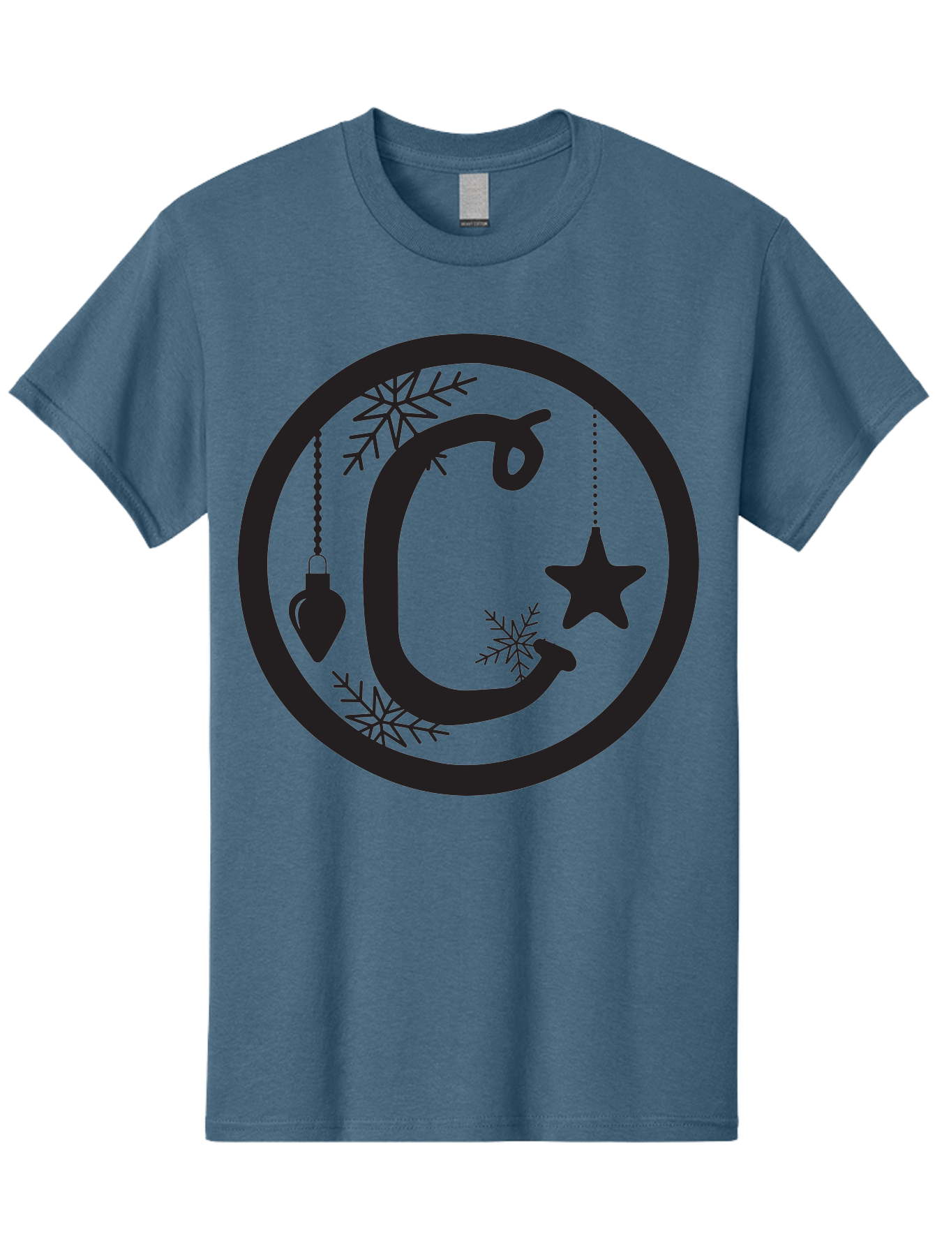 C Men'S Graphic Tee, 100% Cotton, Comfortable Casual Summer Wear, Machine Washable, Christmas Ornaments, Hanging Decorations, Christmas Tree, Festive Season, Holiday Decor, Winter Wonderland, Snowflakes, Christmas Star, Bauble, Christmas Theme Aac557