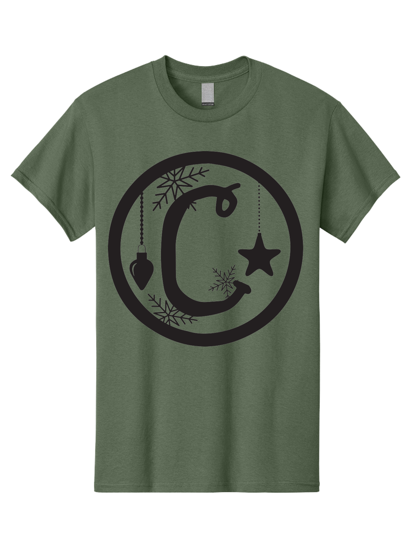 C Men'S Graphic Tee, 100% Cotton, Comfortable Casual Summer Wear, Machine Washable, Christmas Ornaments, Hanging Decorations, Christmas Tree, Festive Season, Holiday Decor, Winter Wonderland, Snowflakes, Christmas Star, Bauble, Christmas Theme Aac557