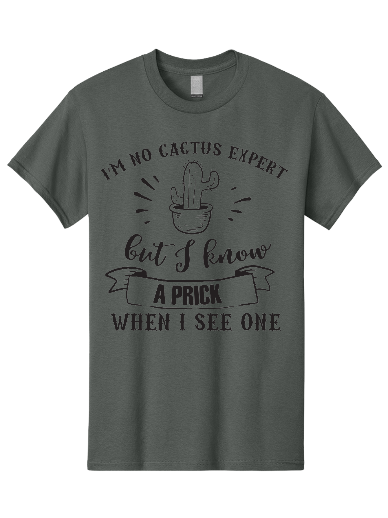 Cactus-Expert Men'S Graphic Tee, 100% Cotton, Comfortable Casual Summer Wear, Machine Washable, Funny Cactus Quote, Sarcastic Saying, Humorous Graphic, Cactus Illustration, Witty Phrase, Sassy Design, Playful Pun Aac558