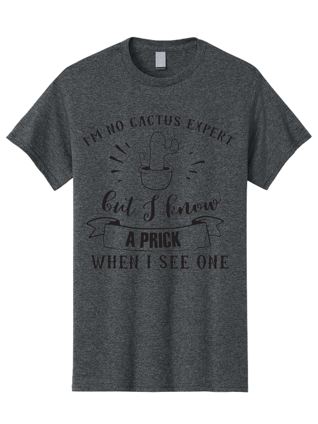 Cactus-Expert Men'S Graphic Tee, 100% Cotton, Comfortable Casual Summer Wear, Machine Washable, Funny Cactus Quote, Sarcastic Saying, Humorous Graphic, Cactus Illustration, Witty Phrase, Sassy Design, Playful Pun Aac558