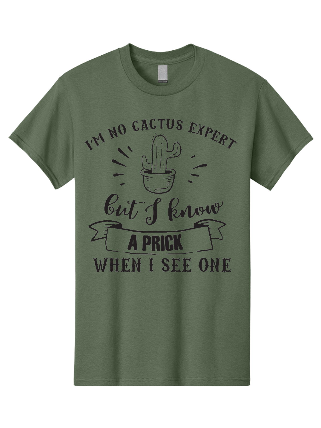 Cactus-Expert Men'S Graphic Tee, 100% Cotton, Comfortable Casual Summer Wear, Machine Washable, Funny Cactus Quote, Sarcastic Saying, Humorous Graphic, Cactus Illustration, Witty Phrase, Sassy Design, Playful Pun Aac558