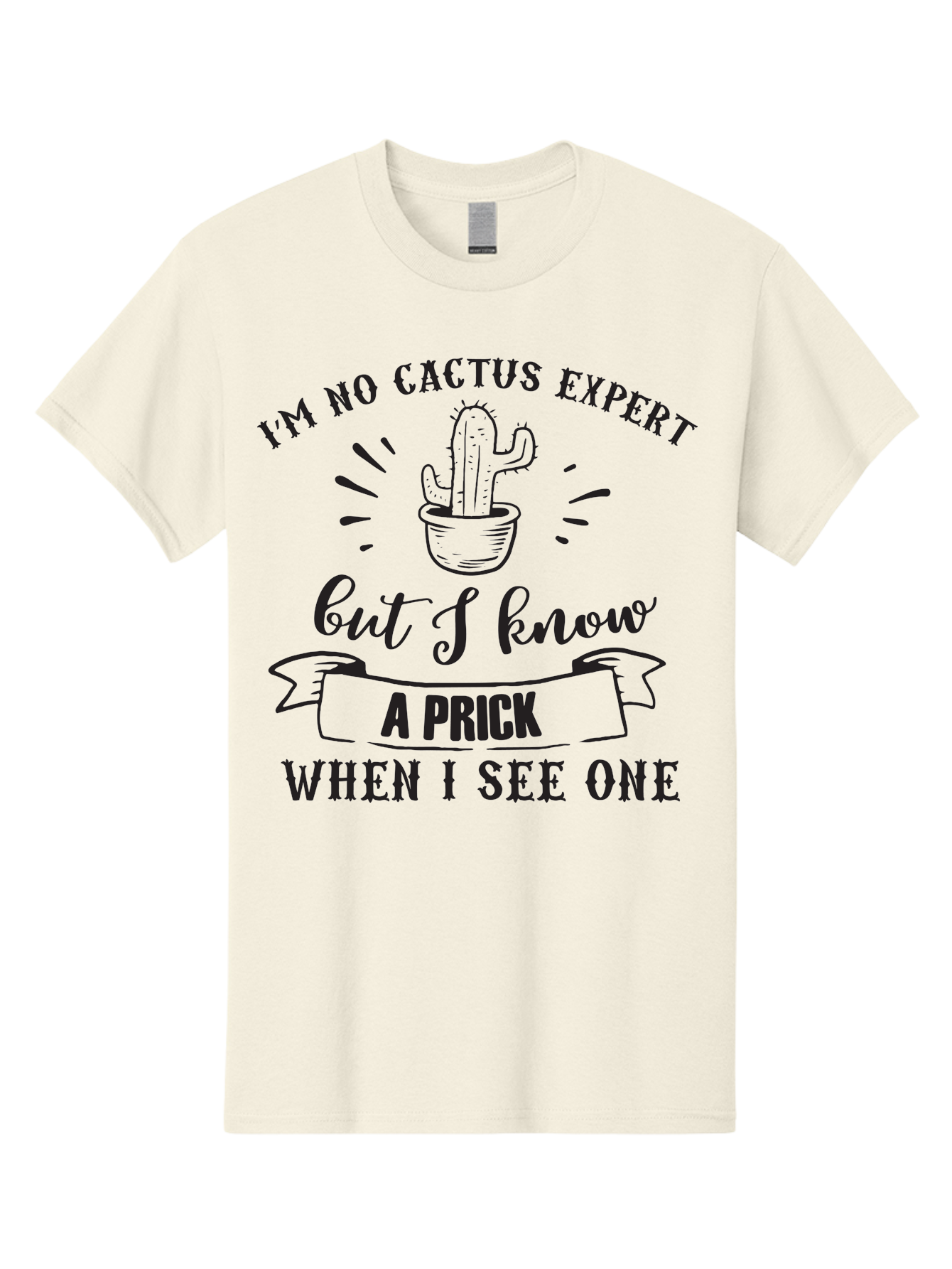 Cactus-Expert Men'S Graphic Tee, 100% Cotton, Comfortable Casual Summer Wear, Machine Washable, Funny Cactus Quote, Sarcastic Saying, Humorous Graphic, Cactus Illustration, Witty Phrase, Sassy Design, Playful Pun Aac558