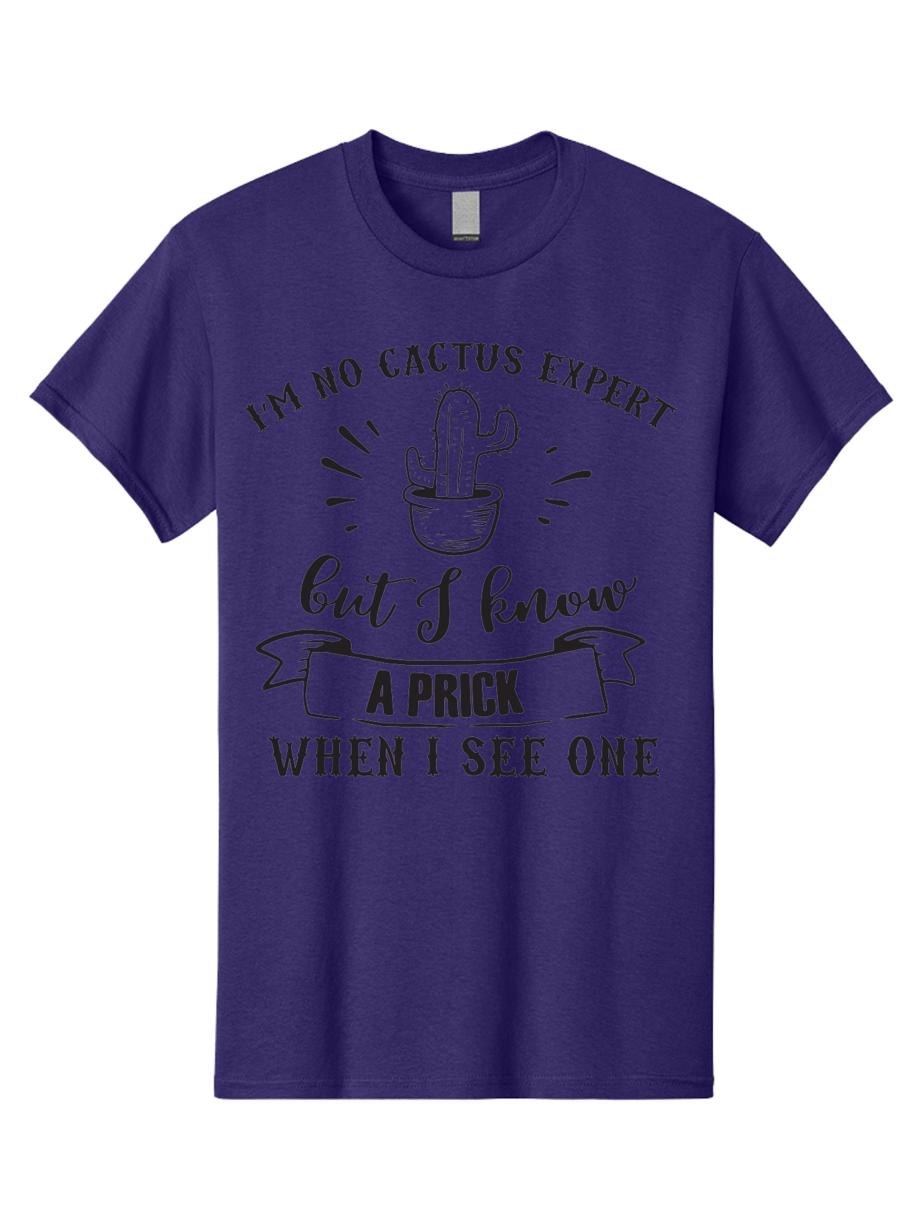 Cactus-Expert Men'S Graphic Tee, 100% Cotton, Comfortable Casual Summer Wear, Machine Washable, Funny Cactus Quote, Sarcastic Saying, Humorous Graphic, Cactus Illustration, Witty Phrase, Sassy Design, Playful Pun Aac558