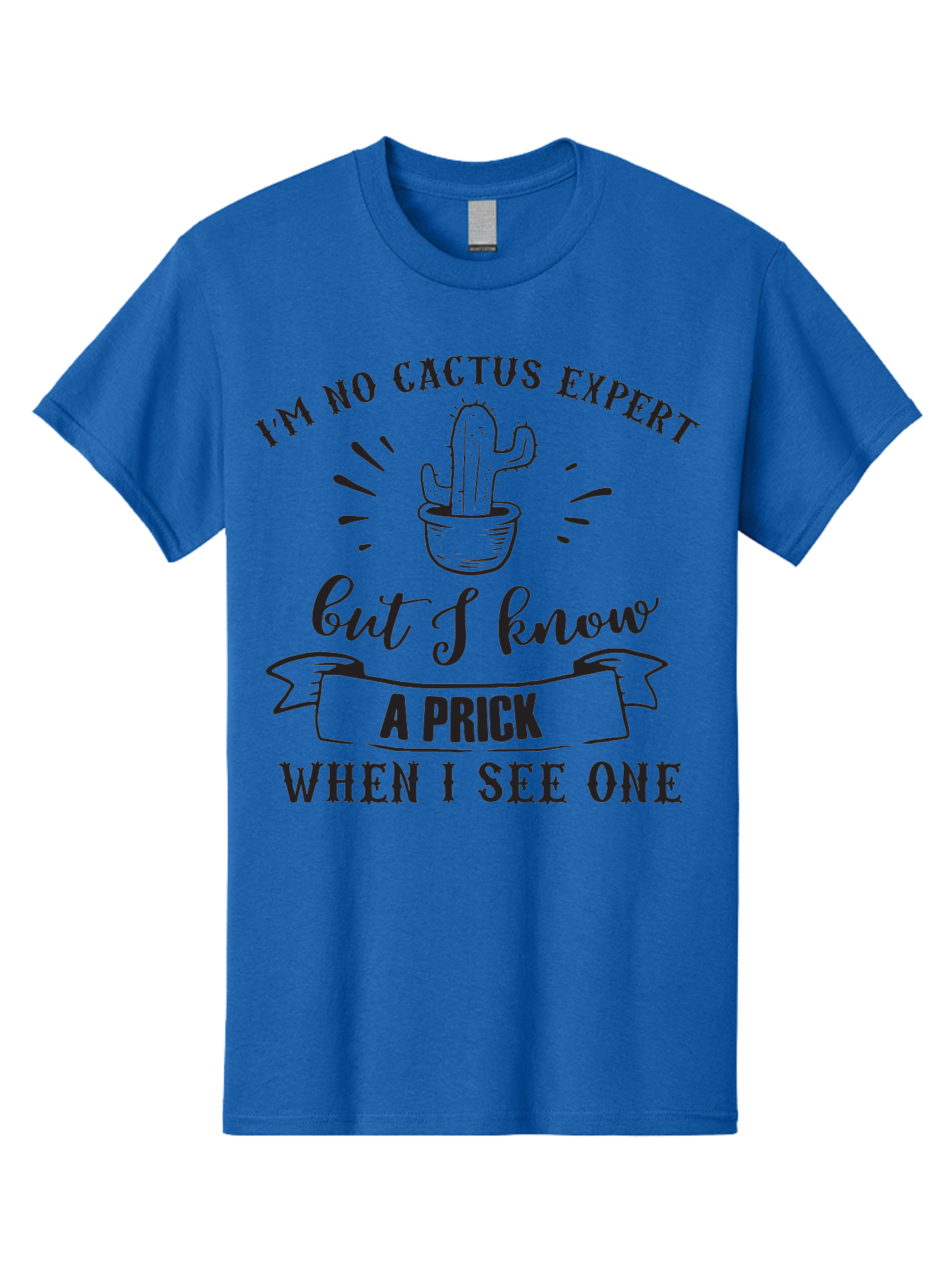 Cactus-Expert Men'S Graphic Tee, 100% Cotton, Comfortable Casual Summer Wear, Machine Washable, Funny Cactus Quote, Sarcastic Saying, Humorous Graphic, Cactus Illustration, Witty Phrase, Sassy Design, Playful Pun Aac558