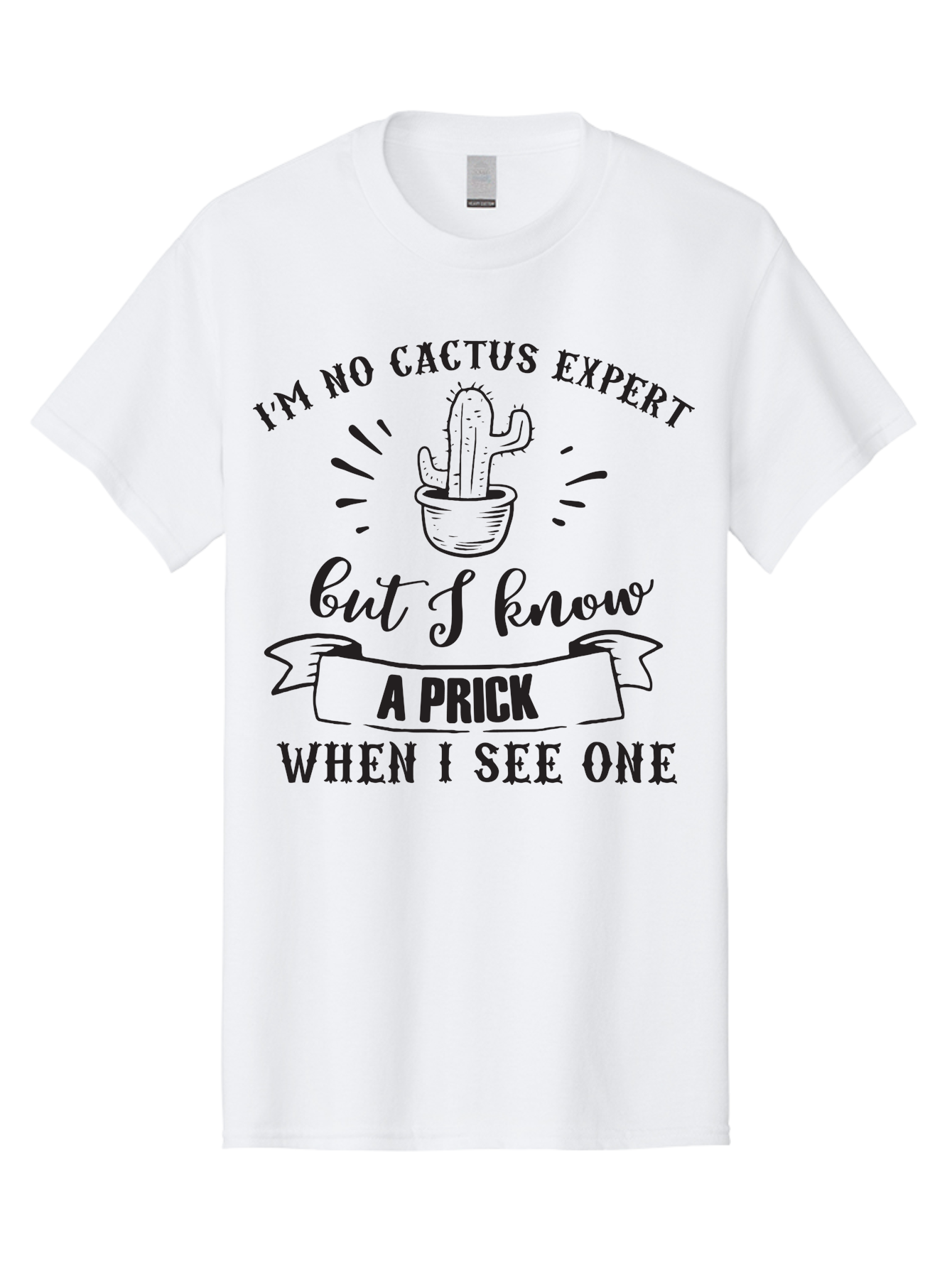 Cactus-Expert Men'S Graphic Tee, 100% Cotton, Comfortable Casual Summer Wear, Machine Washable, Funny Cactus Quote, Sarcastic Saying, Humorous Graphic, Cactus Illustration, Witty Phrase, Sassy Design, Playful Pun Aac558