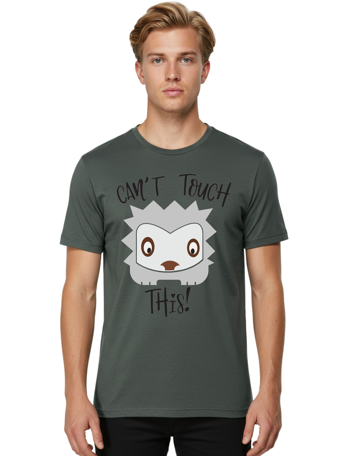 Can-T-Touch-This-Hedgehog Men'S Graphic Tee, 100% Cotton, Comfortable Casual Summer Wear, Machine Washable, Funny Hedgehog, Cartoon Character, Cute Animal, Humorous Illustration, Playful Design, Prickly Creature, Can'T Touch This Aac564