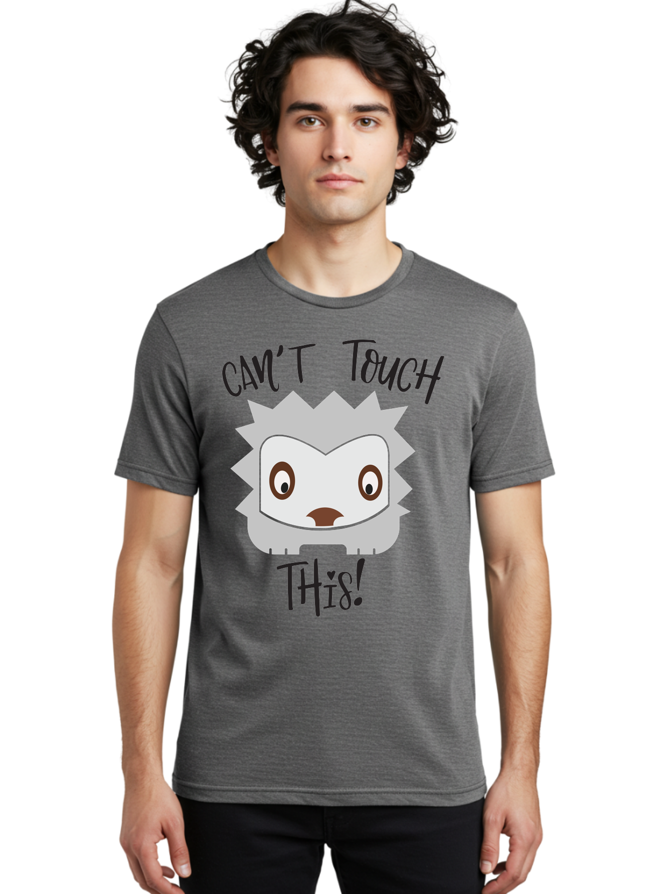 Can-T-Touch-This-Hedgehog Men'S Graphic Tee, 100% Cotton, Comfortable Casual Summer Wear, Machine Washable, Funny Hedgehog, Cartoon Character, Cute Animal, Humorous Illustration, Playful Design, Prickly Creature, Can'T Touch This Aac564