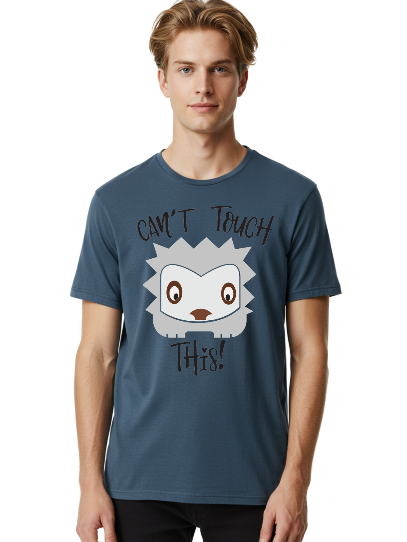Can-T-Touch-This-Hedgehog Men'S Graphic Tee, 100% Cotton, Comfortable Casual Summer Wear, Machine Washable, Funny Hedgehog, Cartoon Character, Cute Animal, Humorous Illustration, Playful Design, Prickly Creature, Can'T Touch This Aac564