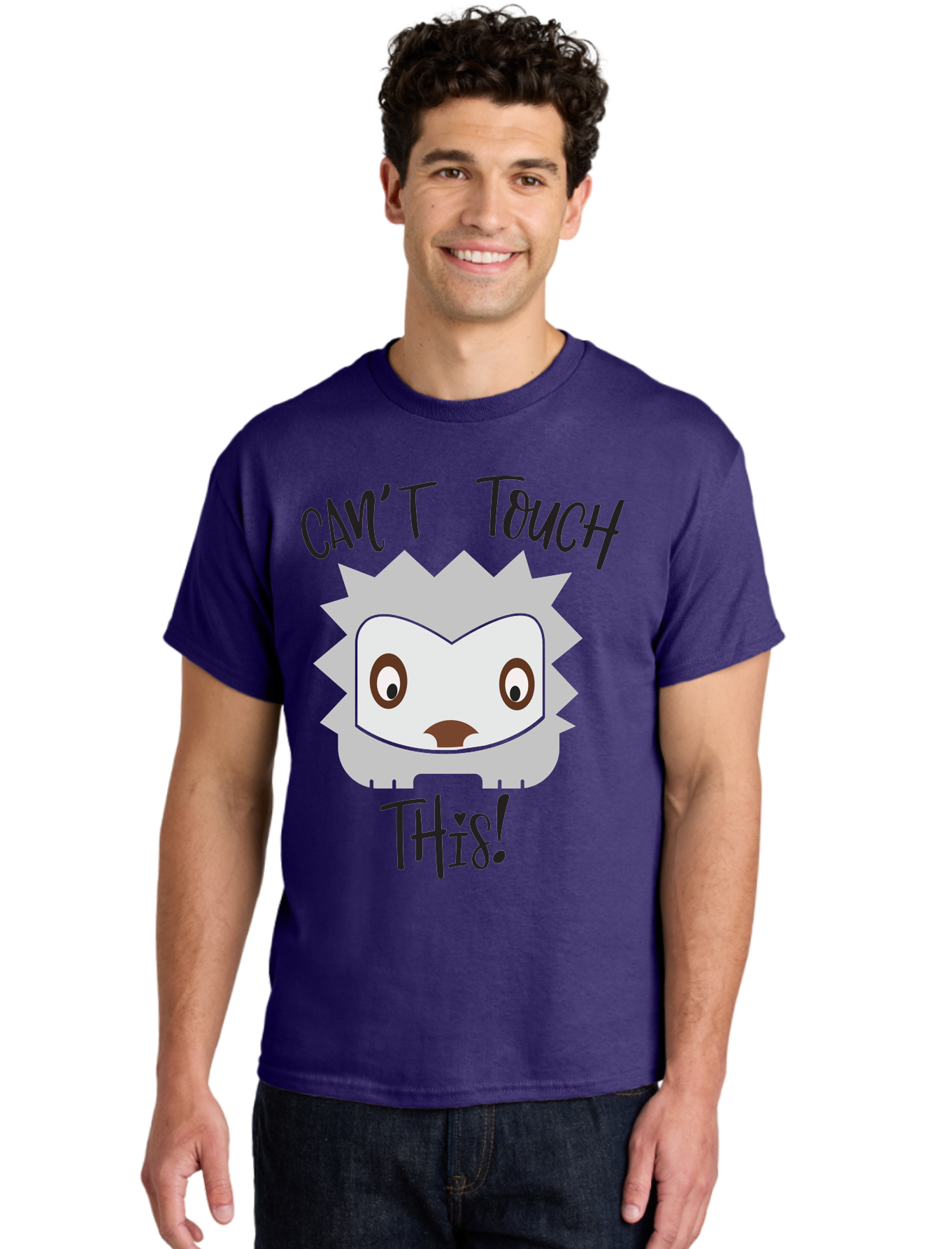 Can-T-Touch-This-Hedgehog Men'S Graphic Tee, 100% Cotton, Comfortable Casual Summer Wear, Machine Washable, Funny Hedgehog, Cartoon Character, Cute Animal, Humorous Illustration, Playful Design, Prickly Creature, Can'T Touch This Aac564
