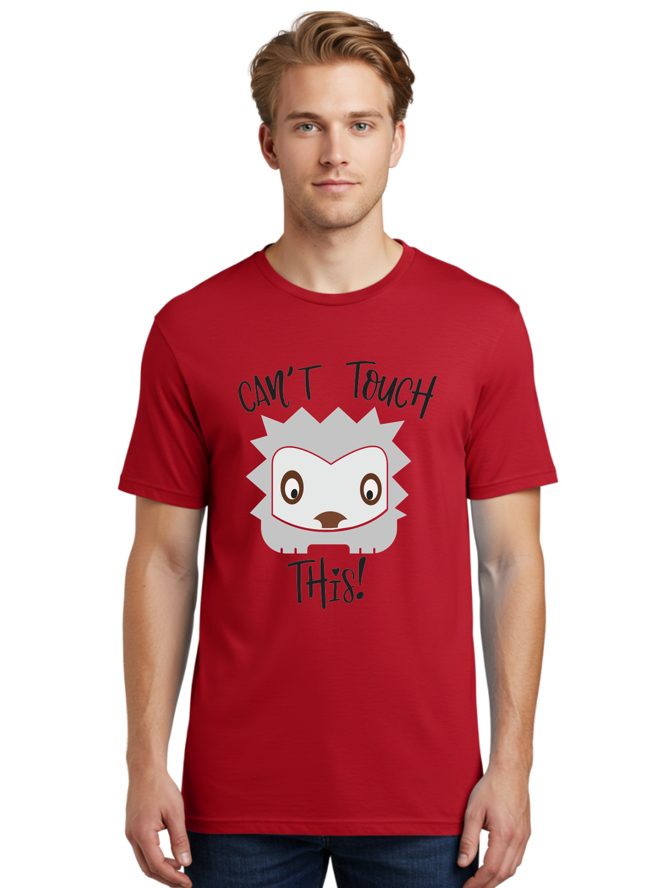 Can-T-Touch-This-Hedgehog Men'S Graphic Tee, 100% Cotton, Comfortable Casual Summer Wear, Machine Washable, Funny Hedgehog, Cartoon Character, Cute Animal, Humorous Illustration, Playful Design, Prickly Creature, Can'T Touch This Aac564