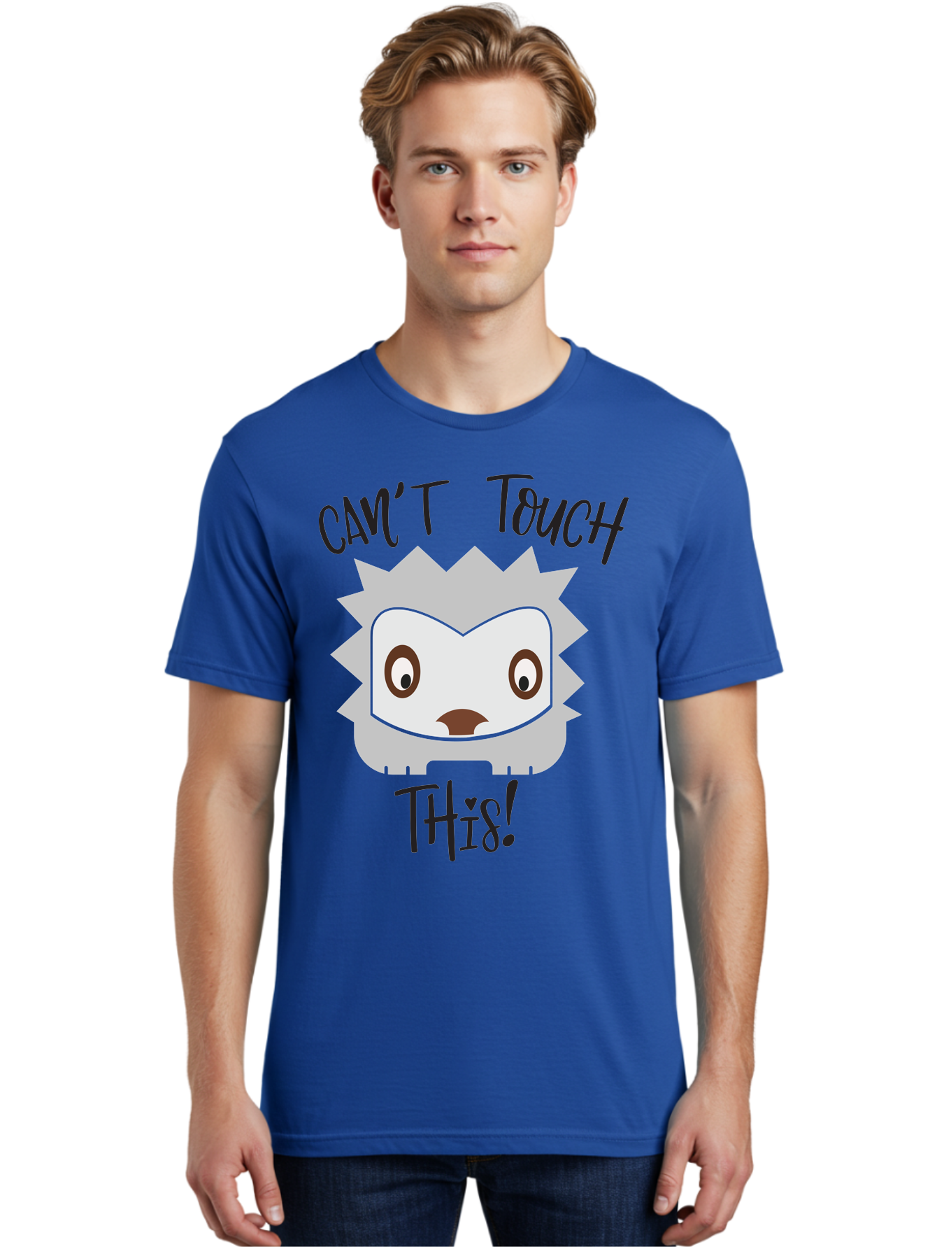 Can-T-Touch-This-Hedgehog Men'S Graphic Tee, 100% Cotton, Comfortable Casual Summer Wear, Machine Washable, Funny Hedgehog, Cartoon Character, Cute Animal, Humorous Illustration, Playful Design, Prickly Creature, Can'T Touch This Aac564