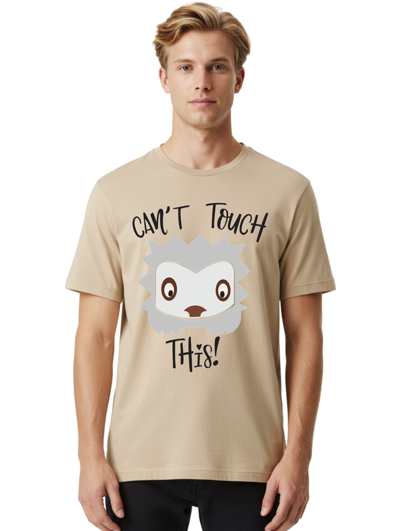 Can-T-Touch-This-Hedgehog Men'S Graphic Tee, 100% Cotton, Comfortable Casual Summer Wear, Machine Washable, Funny Hedgehog, Cartoon Character, Cute Animal, Humorous Illustration, Playful Design, Prickly Creature, Can'T Touch This Aac564