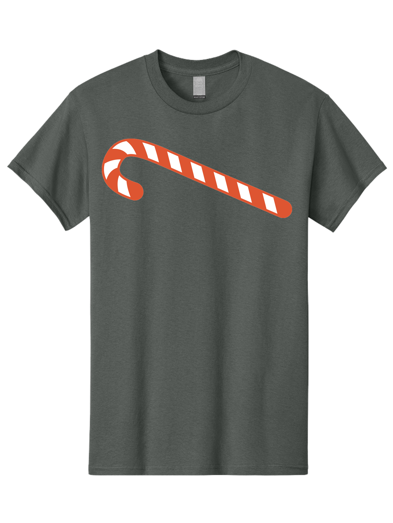 Candy-Cane Men'S Graphic Tee, 100% Cotton, Comfortable Casual Summer Wear, Machine Washable, Striped Candy Cane, Christmas Treat, Festive Holiday Symbol, Red And White Stripes, Sweet Holiday Tradition, Seasonal Delight Aac565