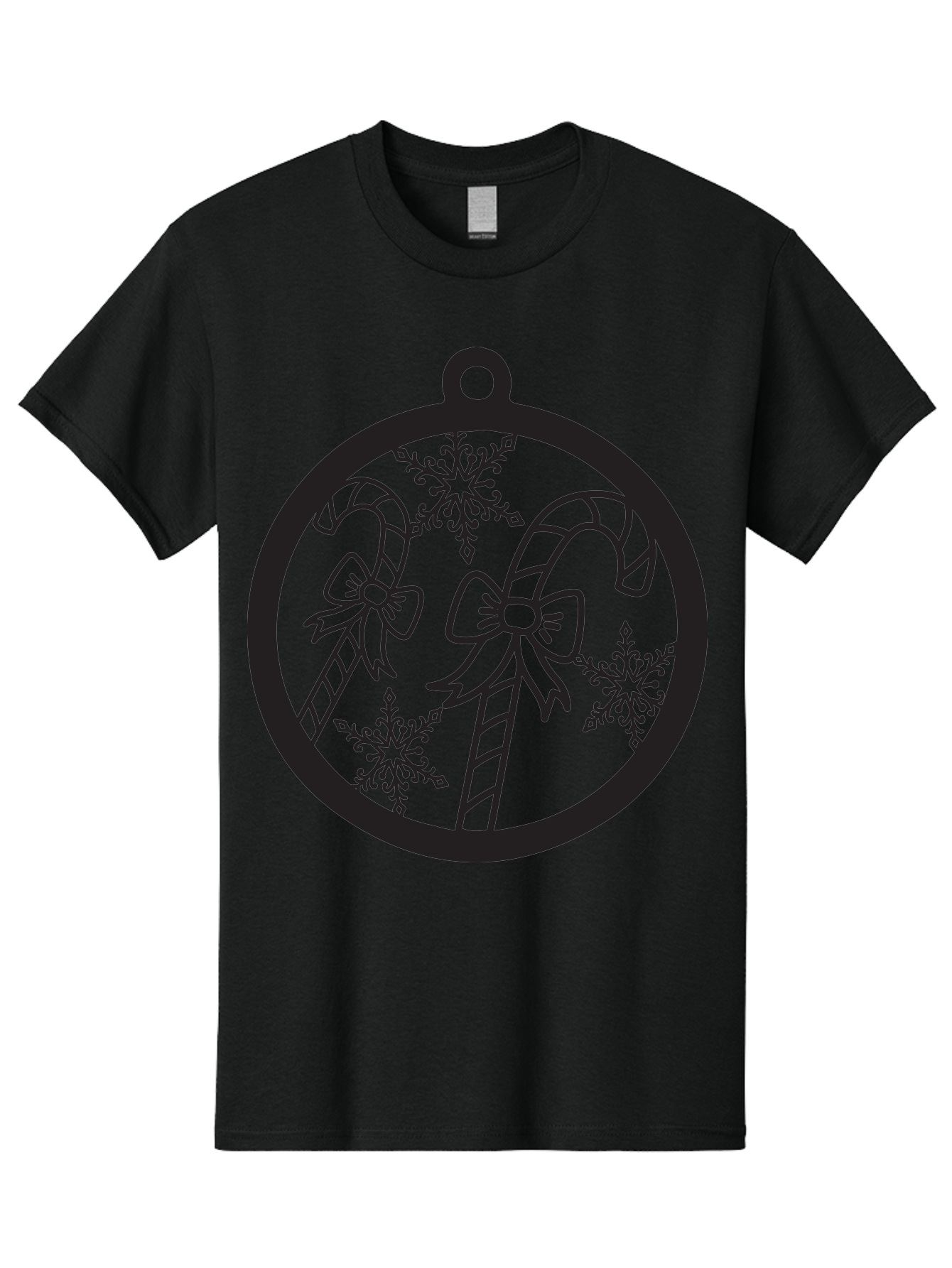 Candy-Canes-Ornament Men'S Graphic Tee, 100% Cotton, Comfortable Casual Summer Wear, Machine Washable, Candy Canes With Bows, Christmas Ornaments, Festive Holiday Decor, Winter Wonderland Theme, Snowflakes, Holiday Cheer, Aac566