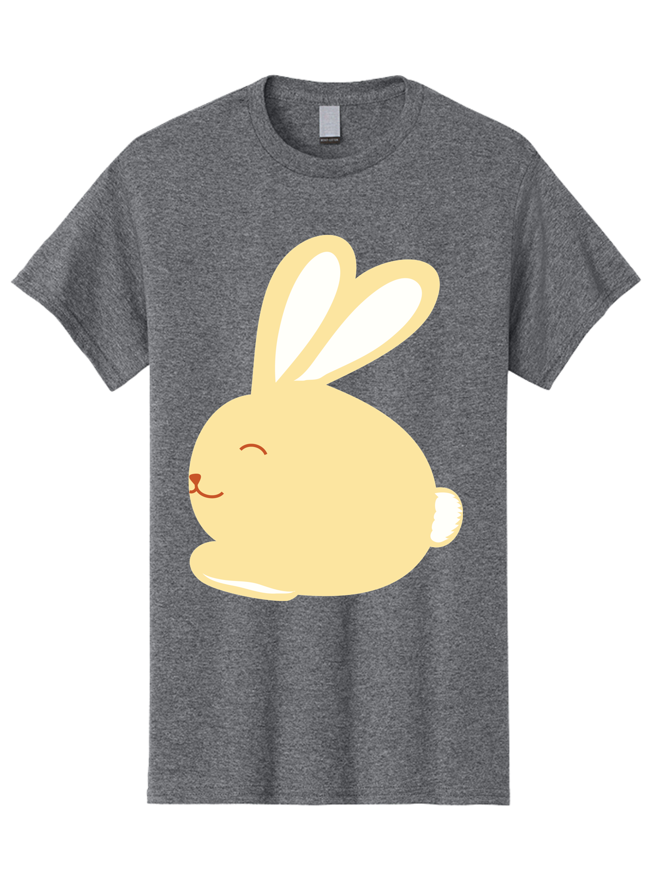 Cartoon-Bunny Men'S Graphic Tee, 100% Cotton, Comfortable Casual Summer Wear, Machine Washable, Cute Rabbit, Cartoon Character, Yellow Bunny, Fluffy Animal, Adorable Creature, Sweet Face, Kawaii Art Aac570