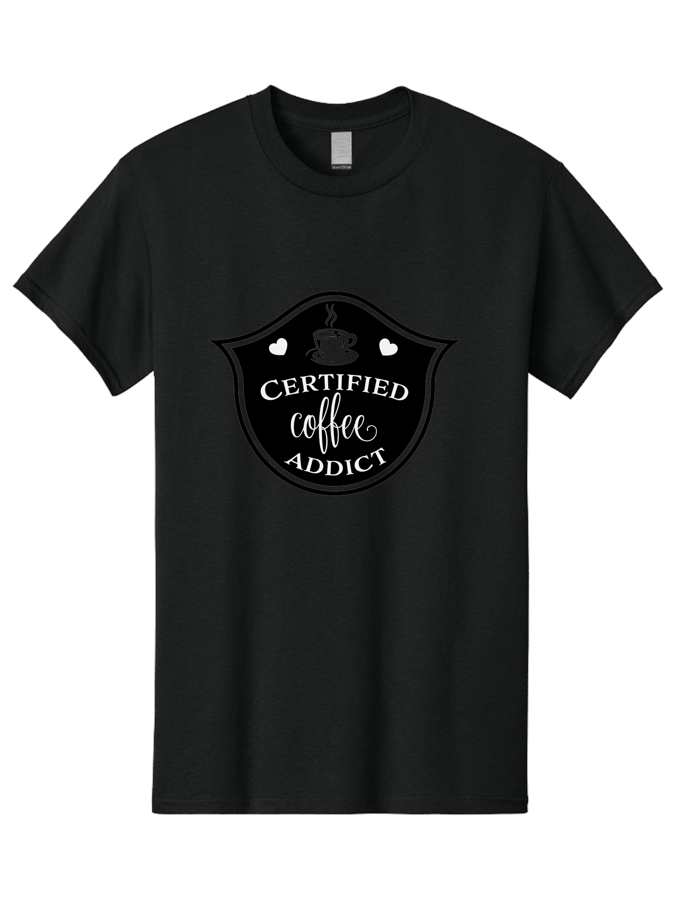 Certified-Coffee-Addict Men'S Graphic Tee, 100% Cotton, Comfortable Casual Summer Wear, Machine Washable, Coffee Lover, Coffee Addiction, Coffee Enthusiast, Coffee Culture, Caffeine Fix, Morning Coffee, Coffee Obsession Aac571