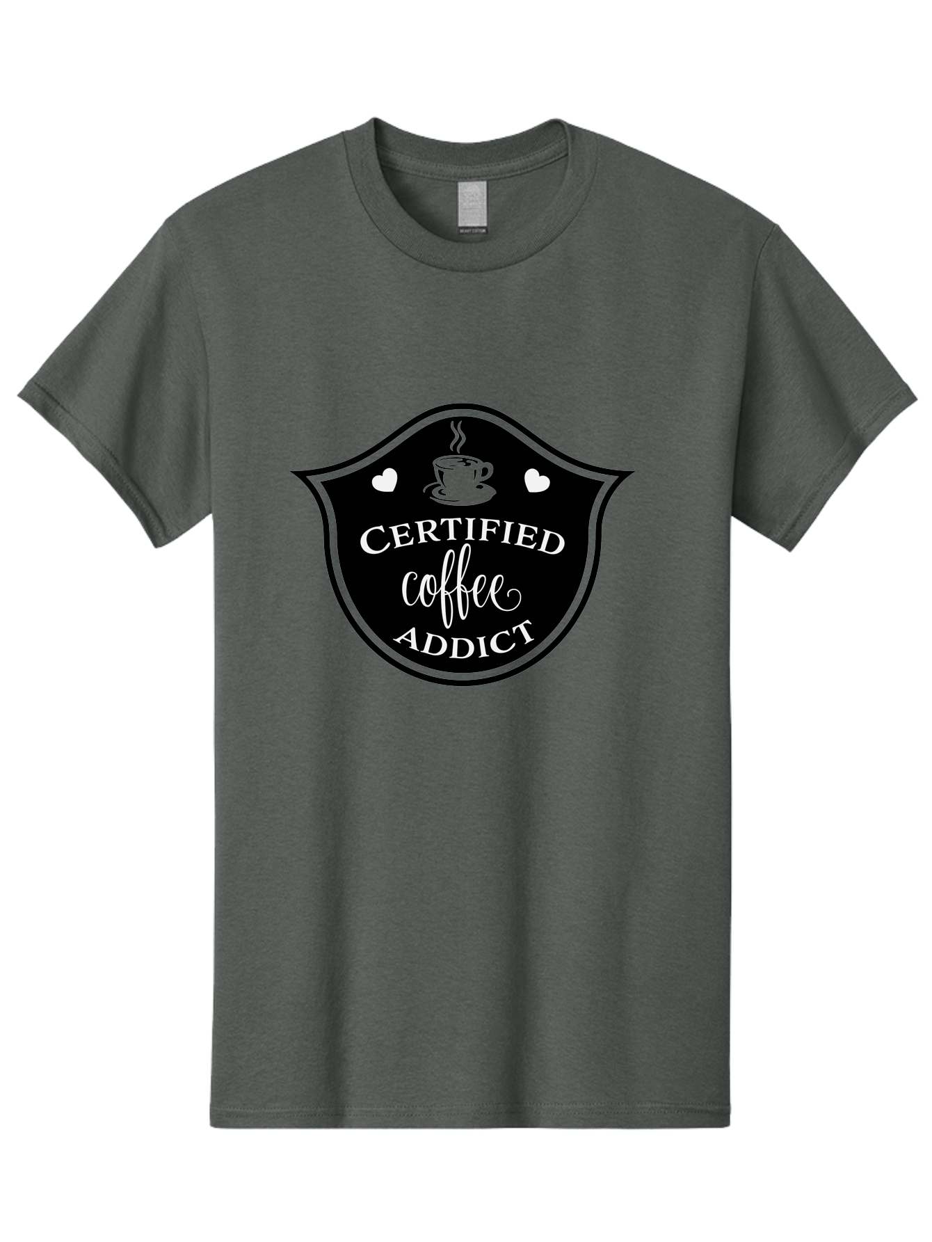 Certified-Coffee-Addict Men'S Graphic Tee, 100% Cotton, Comfortable Casual Summer Wear, Machine Washable, Coffee Lover, Coffee Addiction, Coffee Enthusiast, Coffee Culture, Caffeine Fix, Morning Coffee, Coffee Obsession Aac571