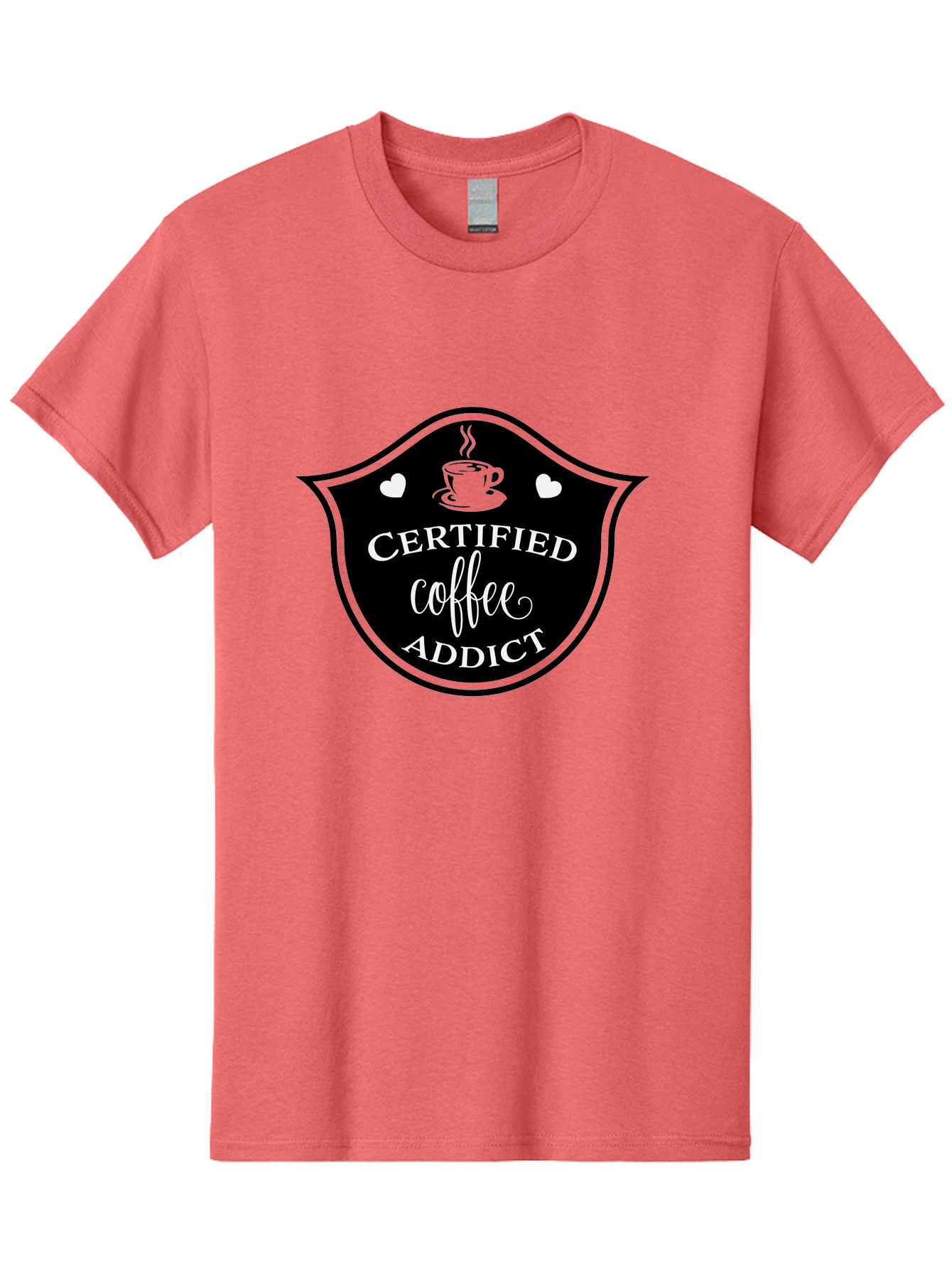 Certified-Coffee-Addict Men'S Graphic Tee, 100% Cotton, Comfortable Casual Summer Wear, Machine Washable, Coffee Lover, Coffee Addiction, Coffee Enthusiast, Coffee Culture, Caffeine Fix, Morning Coffee, Coffee Obsession Aac571
