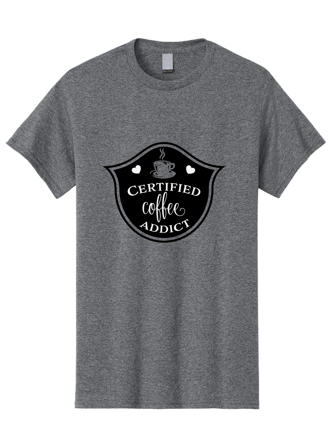 Certified-Coffee-Addict Men'S Graphic Tee, 100% Cotton, Comfortable Casual Summer Wear, Machine Washable, Coffee Lover, Coffee Addiction, Coffee Enthusiast, Coffee Culture, Caffeine Fix, Morning Coffee, Coffee Obsession Aac571