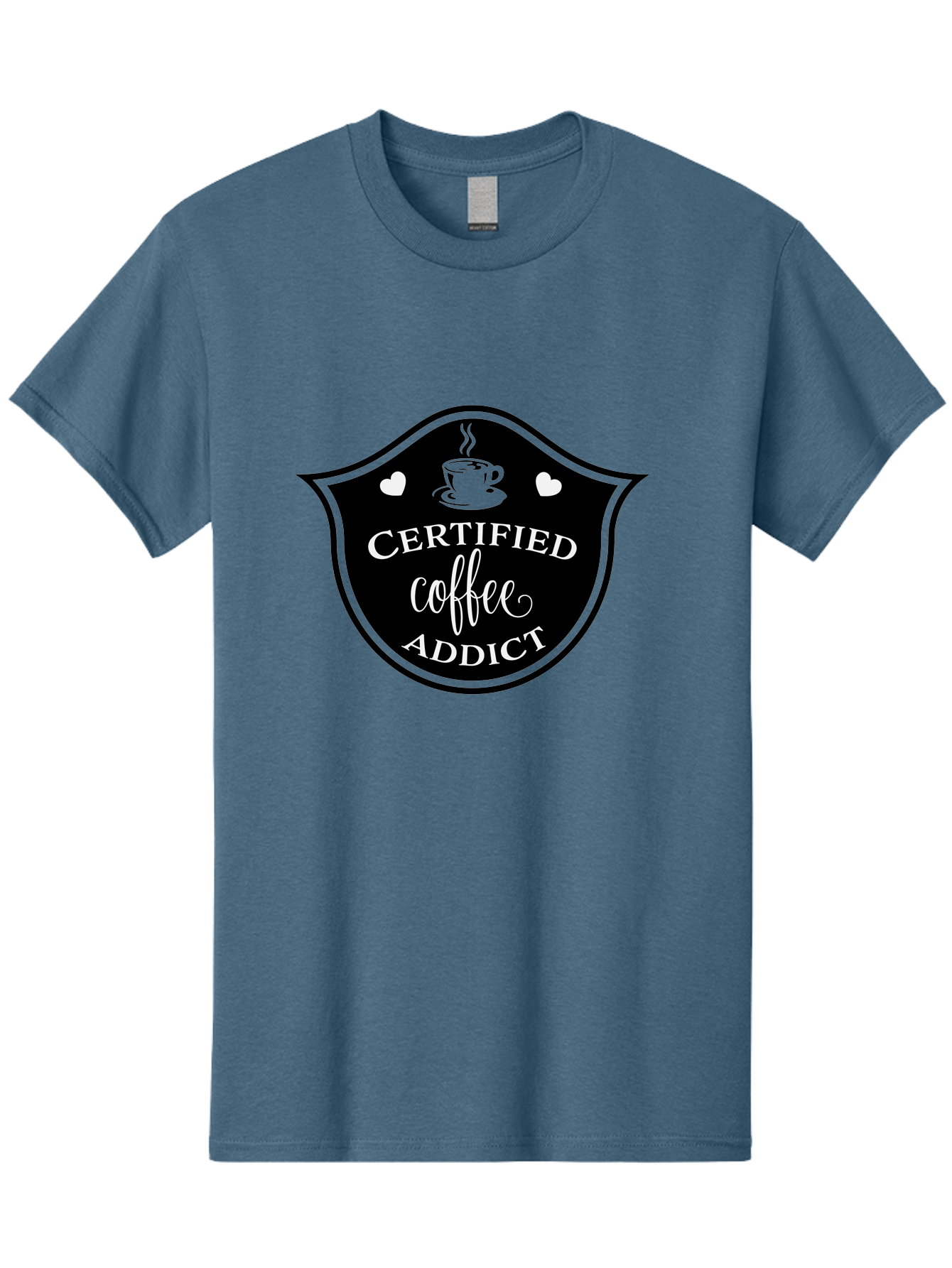 Certified-Coffee-Addict Men'S Graphic Tee, 100% Cotton, Comfortable Casual Summer Wear, Machine Washable, Coffee Lover, Coffee Addiction, Coffee Enthusiast, Coffee Culture, Caffeine Fix, Morning Coffee, Coffee Obsession Aac571