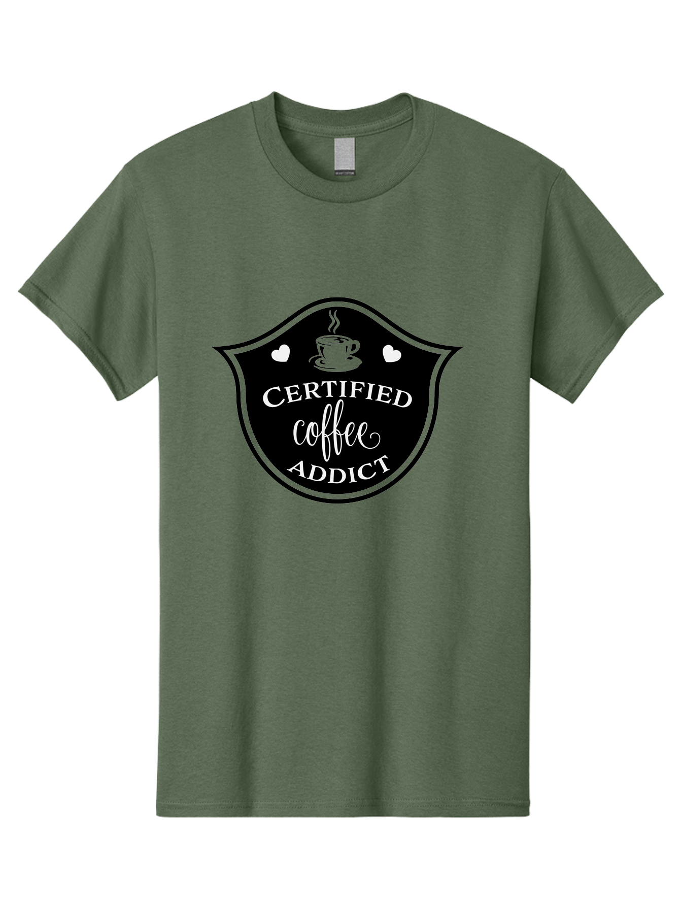 Certified-Coffee-Addict Men'S Graphic Tee, 100% Cotton, Comfortable Casual Summer Wear, Machine Washable, Coffee Lover, Coffee Addiction, Coffee Enthusiast, Coffee Culture, Caffeine Fix, Morning Coffee, Coffee Obsession Aac571