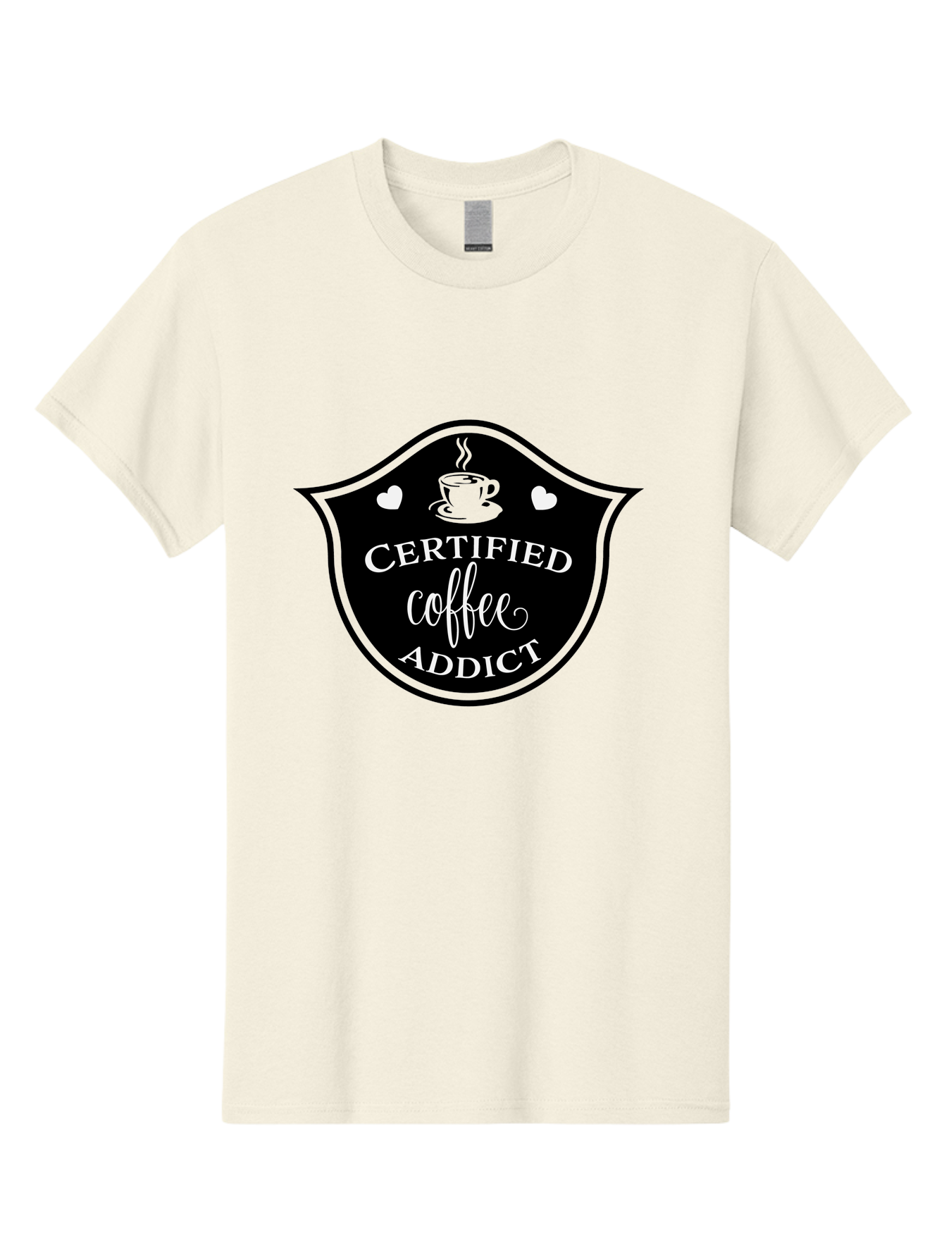 Certified-Coffee-Addict Men'S Graphic Tee, 100% Cotton, Comfortable Casual Summer Wear, Machine Washable, Coffee Lover, Coffee Addiction, Coffee Enthusiast, Coffee Culture, Caffeine Fix, Morning Coffee, Coffee Obsession Aac571