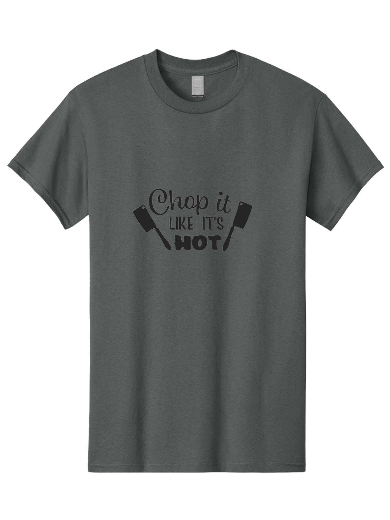 Chop-It-Like-It-S-Hot Men'S Graphic Tee, 100% Cotton, Comfortable Casual Summer Wear, Machine Washable, Cooking Utensils, Kitchen Humor, Playful Typography, Chef'S Tools, Bbq Accessories, Grilling Inspiration, Kitchen Decor Aac575