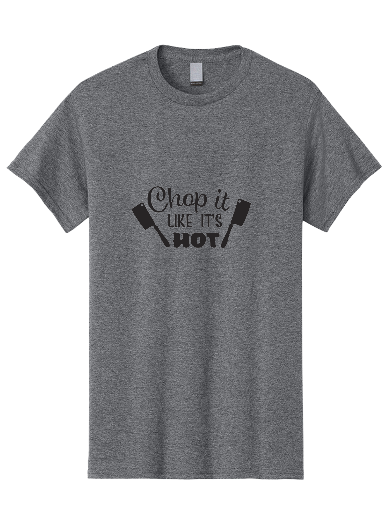 Chop-It-Like-It-S-Hot Men'S Graphic Tee, 100% Cotton, Comfortable Casual Summer Wear, Machine Washable, Cooking Utensils, Kitchen Humor, Playful Typography, Chef'S Tools, Bbq Accessories, Grilling Inspiration, Kitchen Decor Aac575
