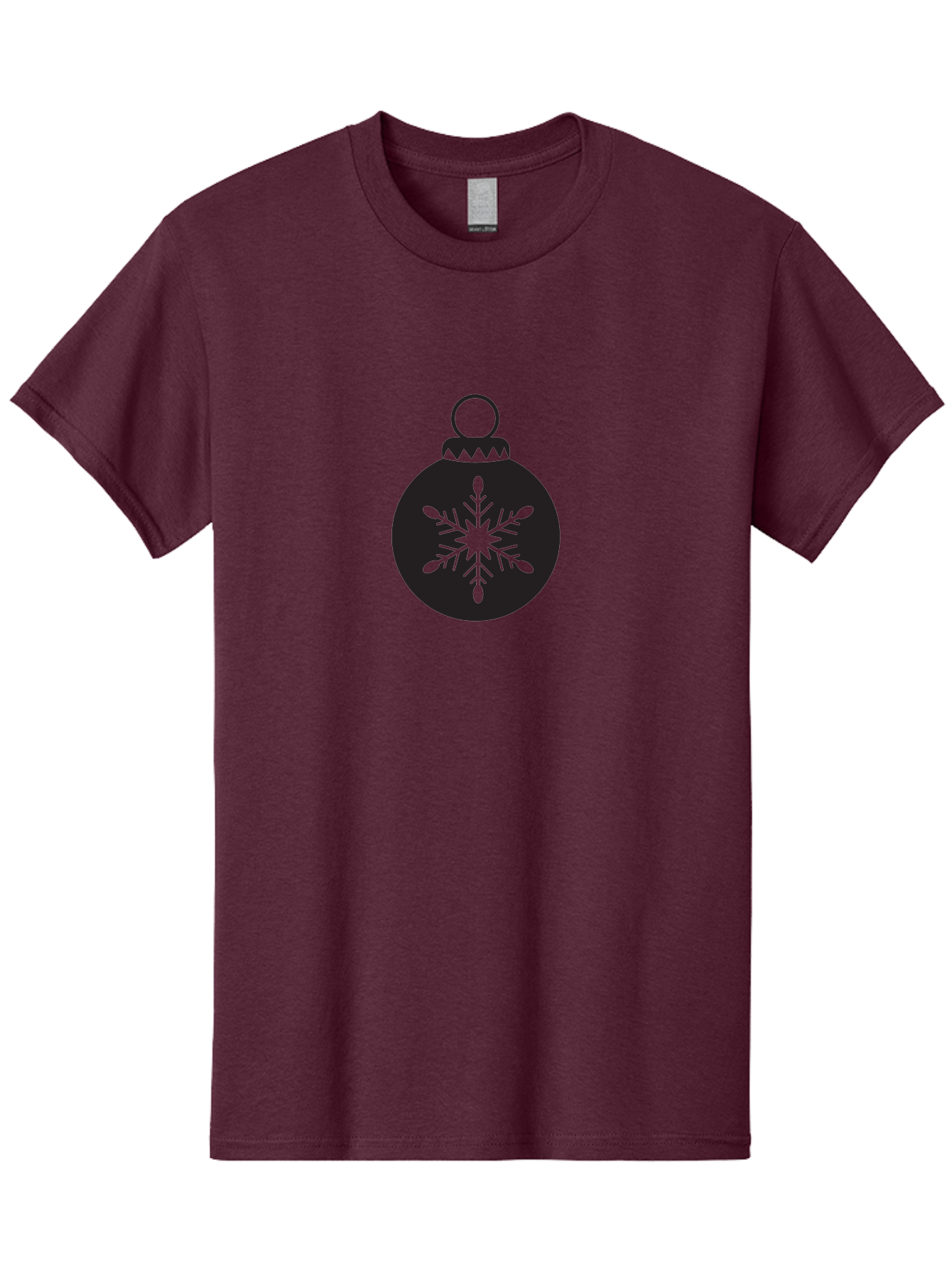 Christmas-Bauble Men'S Graphic Tee, 100% Cotton, Comfortable Casual Summer Wear, Machine Washable, Christmas Decoration, Festive Symbol, Snowflake Design, Holiday Ornament, Black And Green, Winter Wonderland Theme, Seasonal Graphic, Aac576