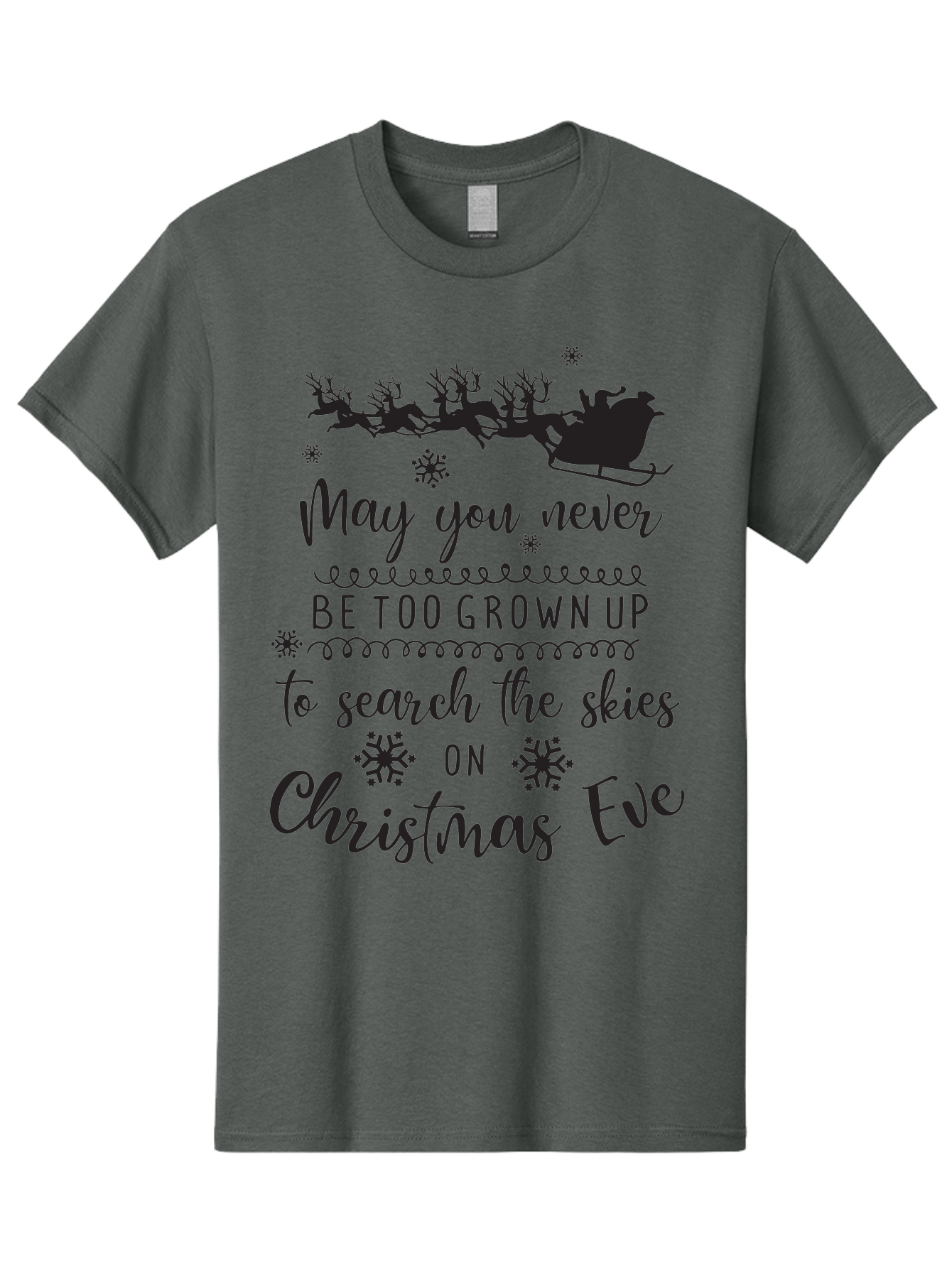 Christmas-Eve Men'S Graphic Tee, 100% Cotton, Comfortable Casual Summer Wear, Machine Washable, Christmas Eve Wish, Santa Claus, Sleigh Ride, Reindeer, Festive Quote, Holiday Magic, Winter Wonderland, Christmas Magic, Santa'S Sleigh Aac581