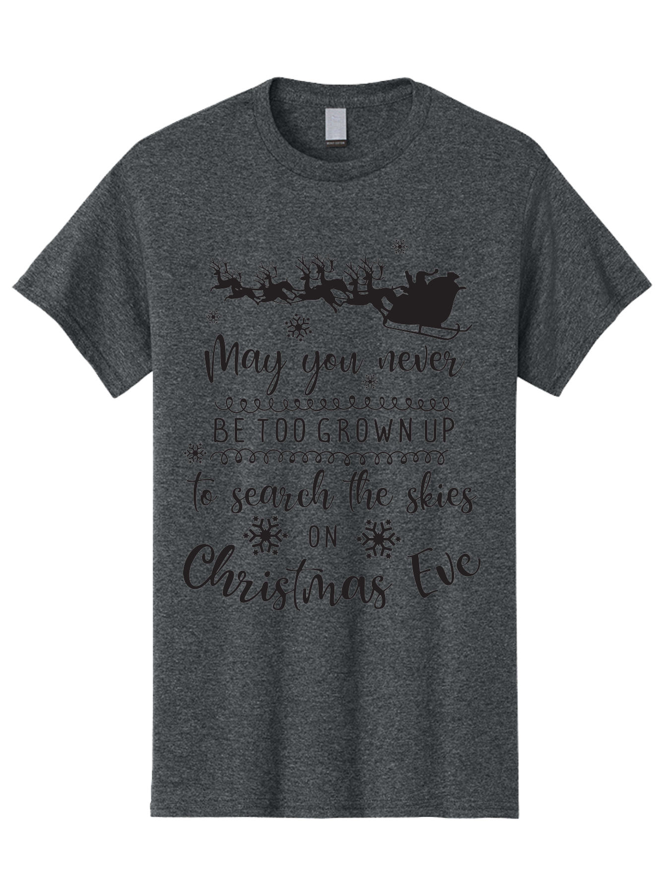 Christmas-Eve Men'S Graphic Tee, 100% Cotton, Comfortable Casual Summer Wear, Machine Washable, Christmas Eve Wish, Santa Claus, Sleigh Ride, Reindeer, Festive Quote, Holiday Magic, Winter Wonderland, Christmas Magic, Santa'S Sleigh Aac581