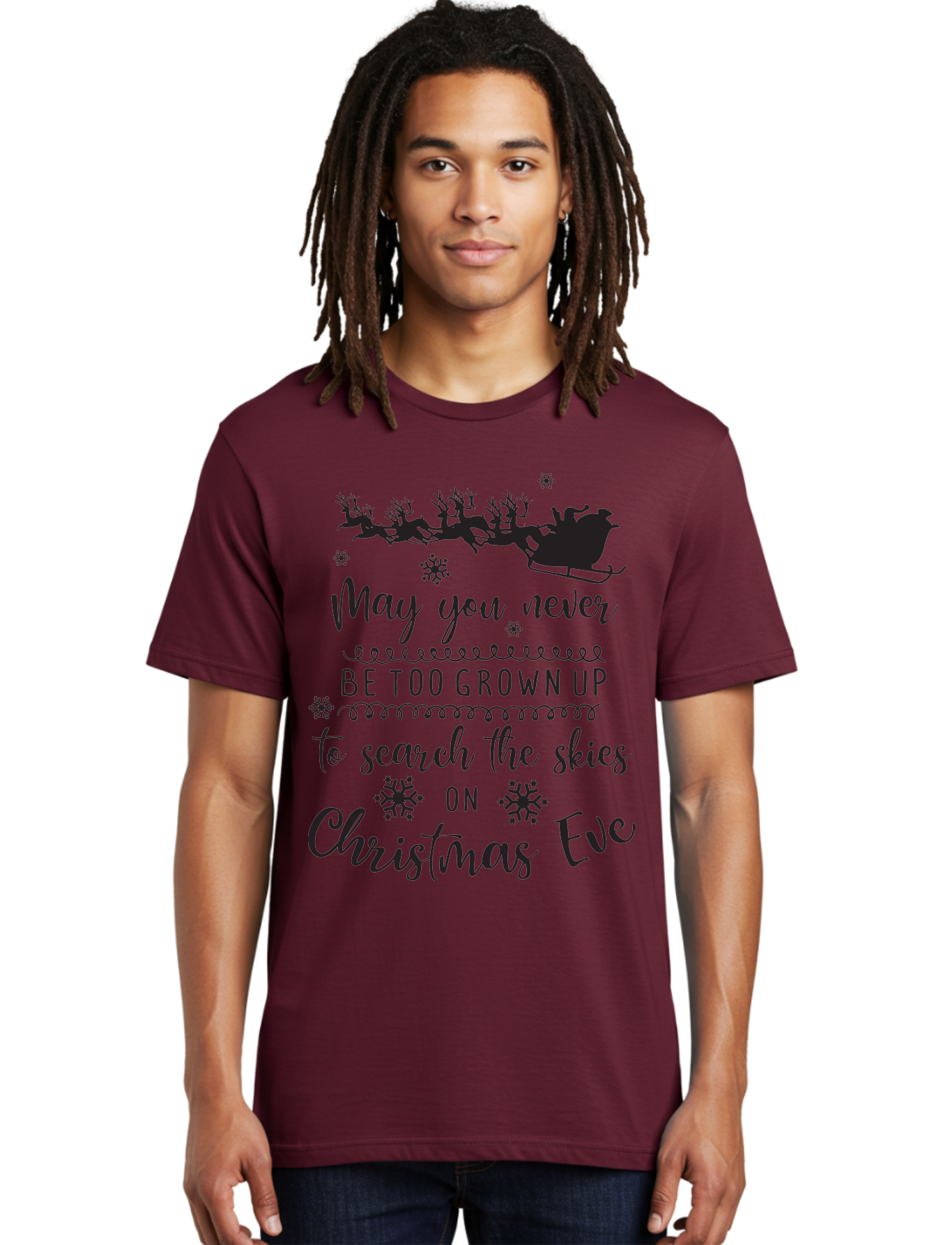 Christmas-Eve Men'S Graphic Tee, 100% Cotton, Comfortable Casual Summer Wear, Machine Washable, Christmas Eve Wish, Santa Claus, Sleigh Ride, Reindeer, Festive Quote, Holiday Magic, Winter Wonderland, Christmas Magic, Santa'S Sleigh Aac581