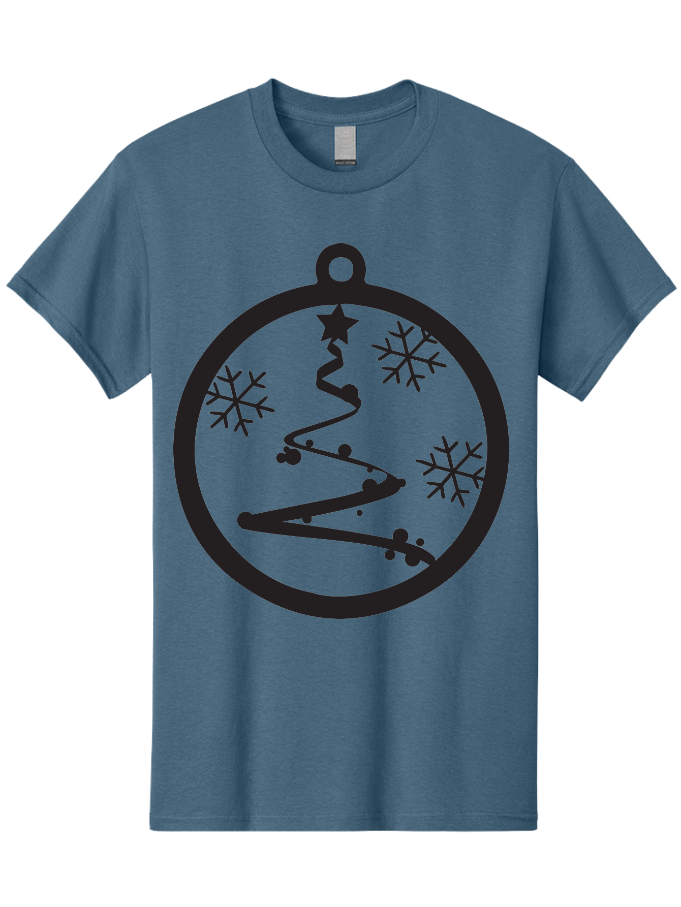 Christmas-Ornament-1 Men'S Graphic Tee, 100% Cotton, Comfortable Casual Summer Wear, Machine Washable, Christmas Tree, Snowflakes, Winter Decoration, Festive Symbol, Holiday Ornaments, Christmas Decor, Tree Silhouette, Star On Top, Aac582