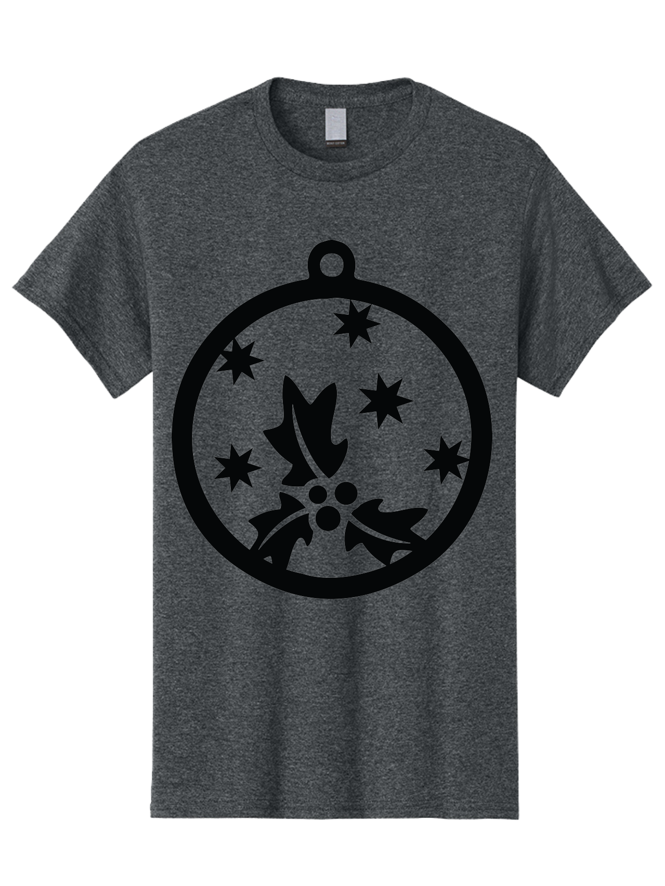 Christmas-Ornament Men'S Graphic Tee, 100% Cotton, Comfortable Casual Summer Wear, Machine Washable, Christmas Bauble, Holly Decoration, Festive Stars, Holiday Ornament, Seasonal Design, Winter Decor, Christmas Symbol Aac584