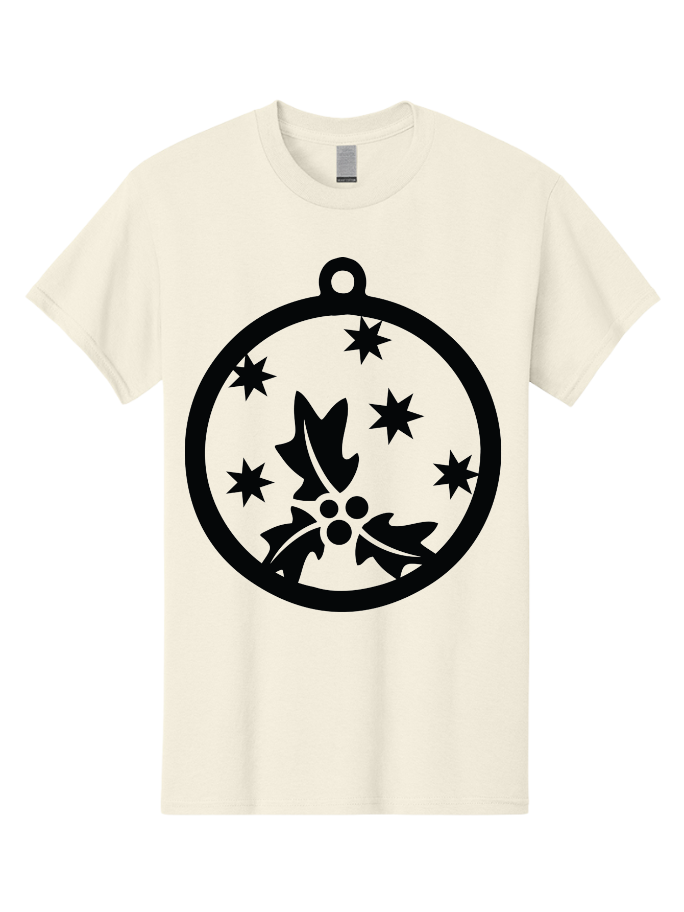 Christmas-Ornament Men'S Graphic Tee, 100% Cotton, Comfortable Casual Summer Wear, Machine Washable, Christmas Bauble, Holly Decoration, Festive Stars, Holiday Ornament, Seasonal Design, Winter Decor, Christmas Symbol Aac584