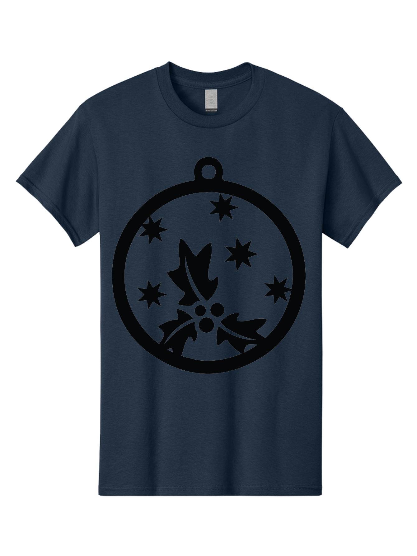 Christmas-Ornament Men'S Graphic Tee, 100% Cotton, Comfortable Casual Summer Wear, Machine Washable, Christmas Bauble, Holly Decoration, Festive Stars, Holiday Ornament, Seasonal Design, Winter Decor, Christmas Symbol Aac584