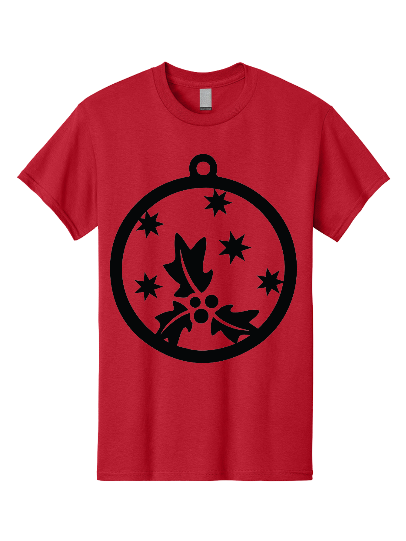 Christmas-Ornament Men'S Graphic Tee, 100% Cotton, Comfortable Casual Summer Wear, Machine Washable, Christmas Bauble, Holly Decoration, Festive Stars, Holiday Ornament, Seasonal Design, Winter Decor, Christmas Symbol Aac584