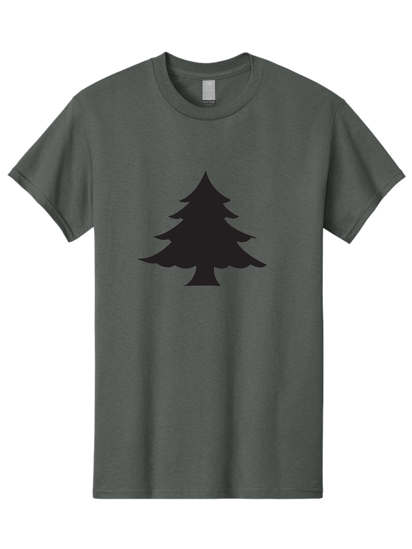 Christmas-Tree-2 Men'S Graphic Tee, 100% Cotton, Comfortable Casual Summer Wear, Machine Washable, Evergreen Tree, Pine Tree Silhouette, Simple Graphics, Minimalist Design, Nature Icon, Outdoor Symbol, Forest Representation, Tree Illustration Aac589