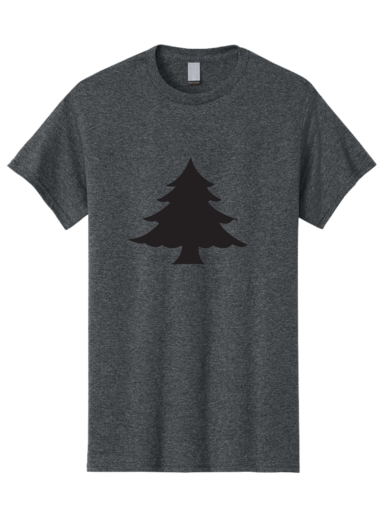 Christmas-Tree-2 Men'S Graphic Tee, 100% Cotton, Comfortable Casual Summer Wear, Machine Washable, Evergreen Tree, Pine Tree Silhouette, Simple Graphics, Minimalist Design, Nature Icon, Outdoor Symbol, Forest Representation, Tree Illustration Aac589