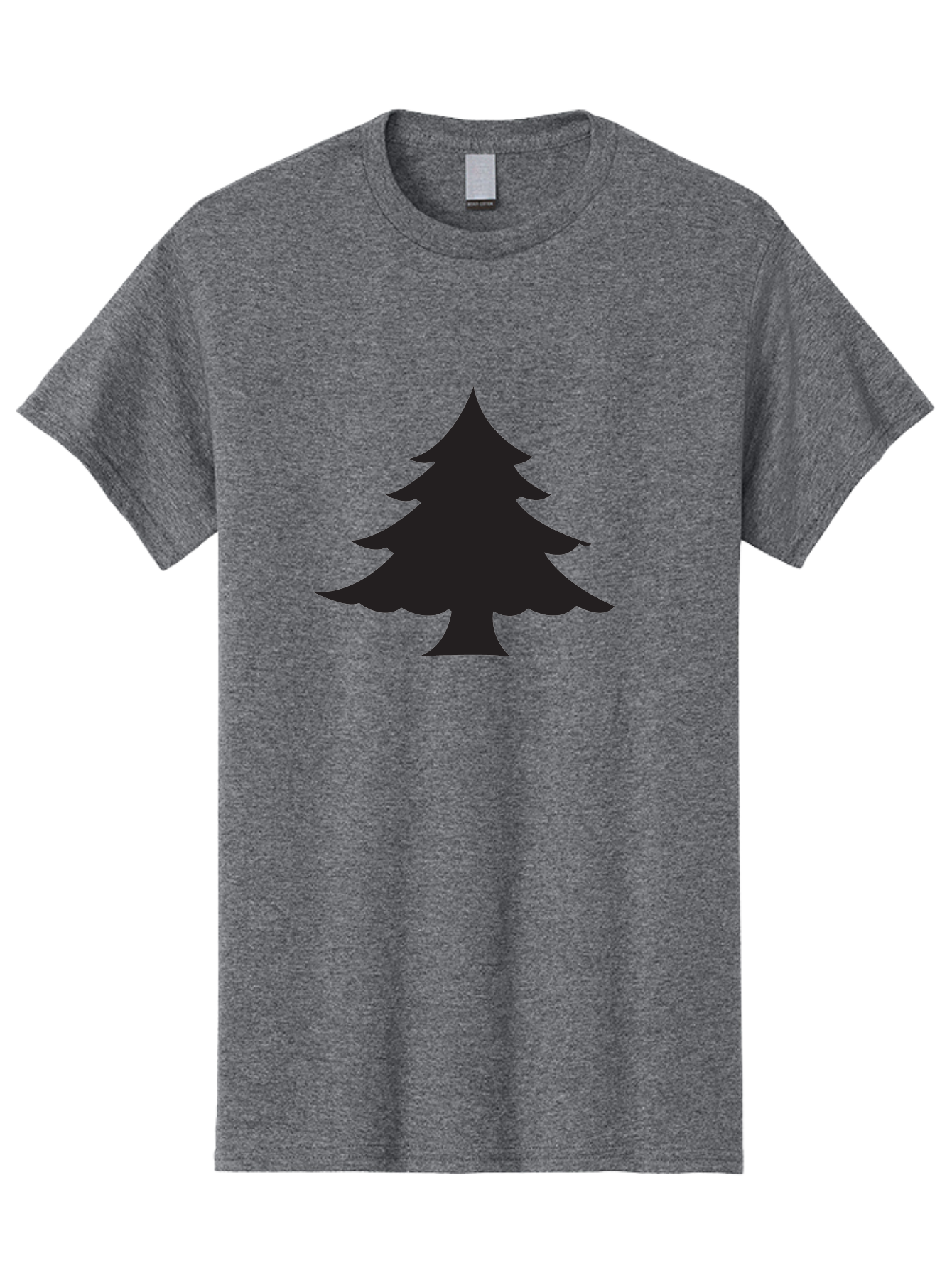 Christmas-Tree-2 Men'S Graphic Tee, 100% Cotton, Comfortable Casual Summer Wear, Machine Washable, Evergreen Tree, Pine Tree Silhouette, Simple Graphics, Minimalist Design, Nature Icon, Outdoor Symbol, Forest Representation, Tree Illustration Aac589