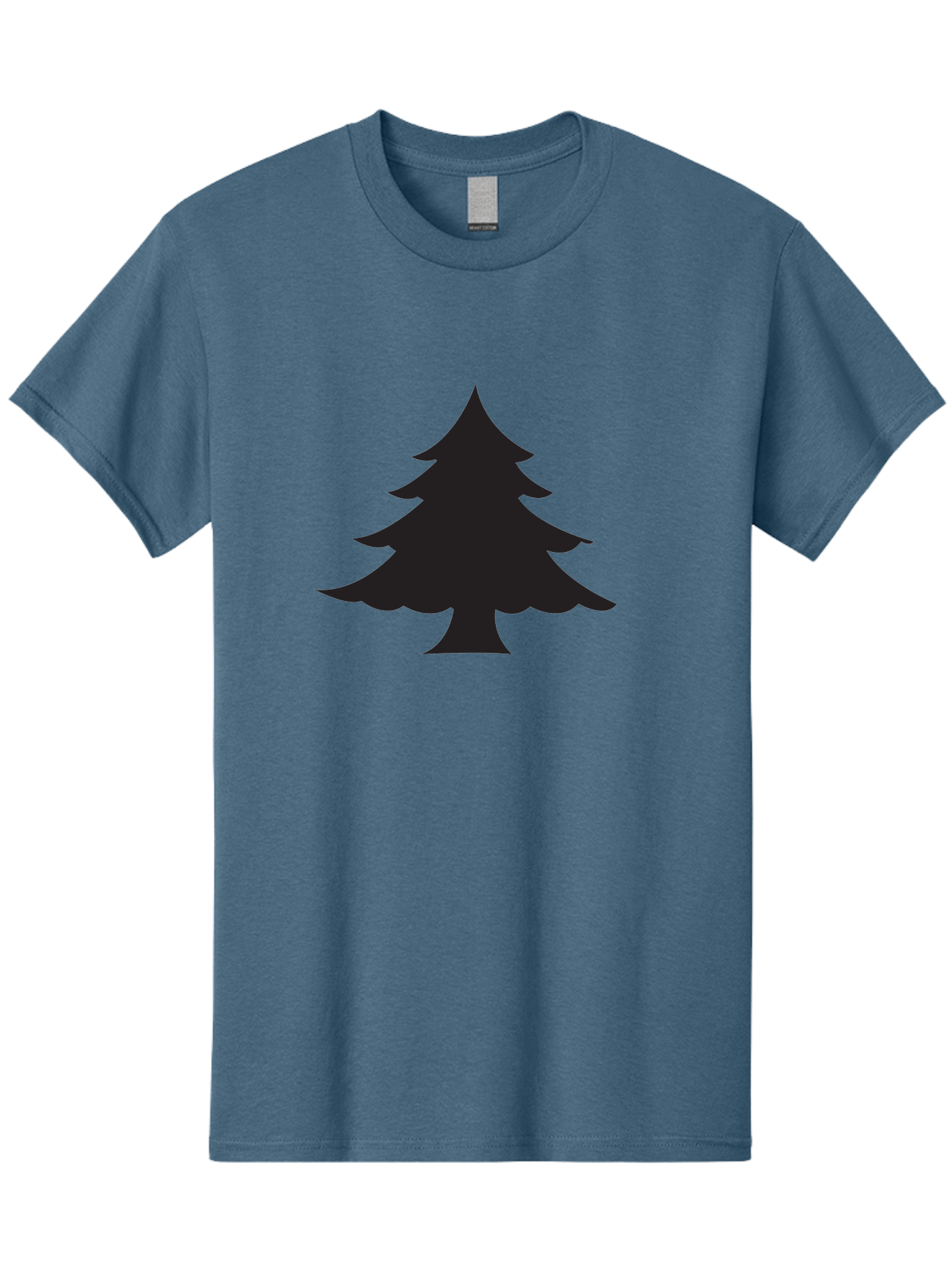 Christmas-Tree-2 Men'S Graphic Tee, 100% Cotton, Comfortable Casual Summer Wear, Machine Washable, Evergreen Tree, Pine Tree Silhouette, Simple Graphics, Minimalist Design, Nature Icon, Outdoor Symbol, Forest Representation, Tree Illustration Aac589