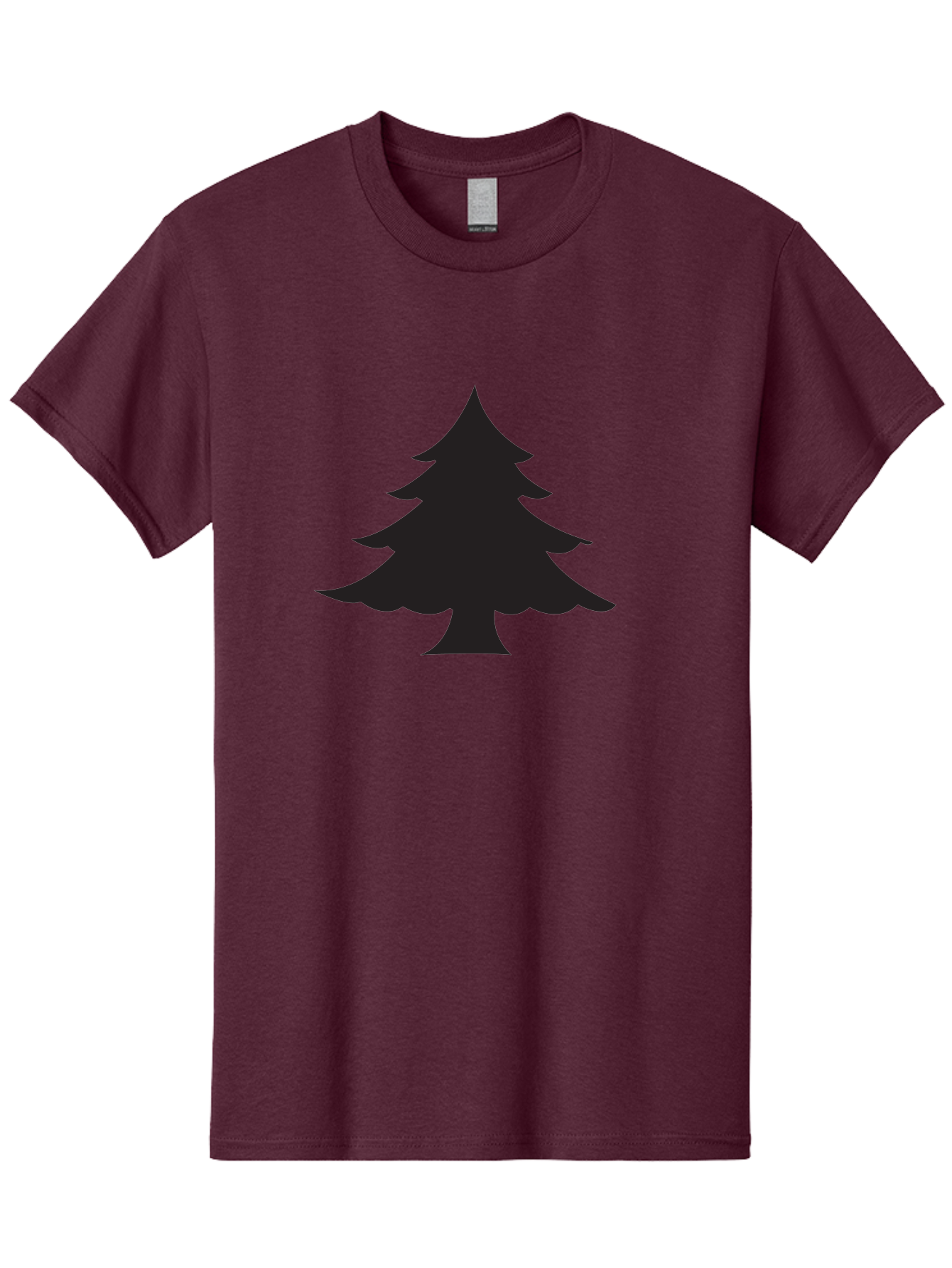 Christmas-Tree-2 Men'S Graphic Tee, 100% Cotton, Comfortable Casual Summer Wear, Machine Washable, Evergreen Tree, Pine Tree Silhouette, Simple Graphics, Minimalist Design, Nature Icon, Outdoor Symbol, Forest Representation, Tree Illustration Aac589