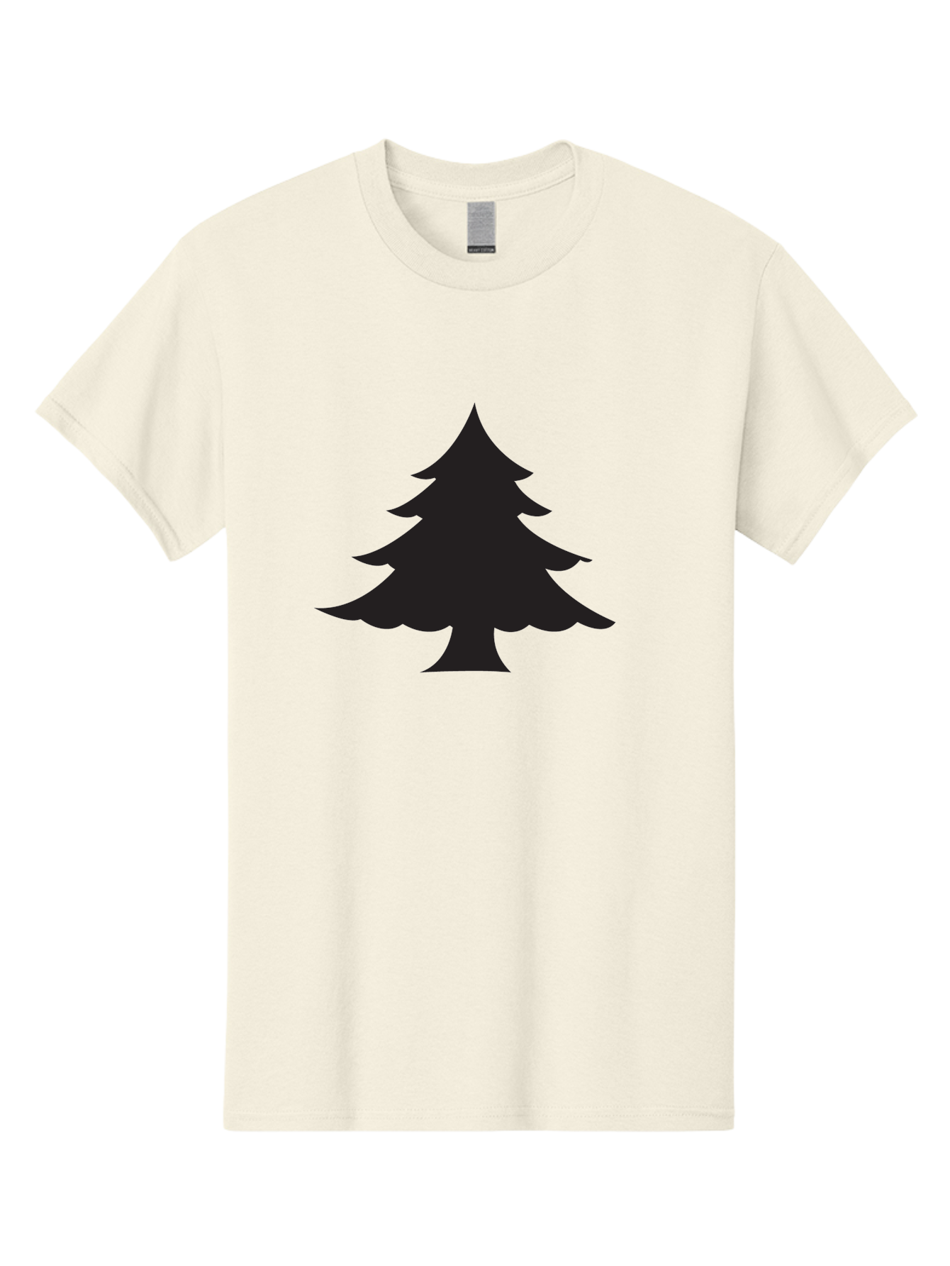 Christmas-Tree-2 Men'S Graphic Tee, 100% Cotton, Comfortable Casual Summer Wear, Machine Washable, Evergreen Tree, Pine Tree Silhouette, Simple Graphics, Minimalist Design, Nature Icon, Outdoor Symbol, Forest Representation, Tree Illustration Aac589