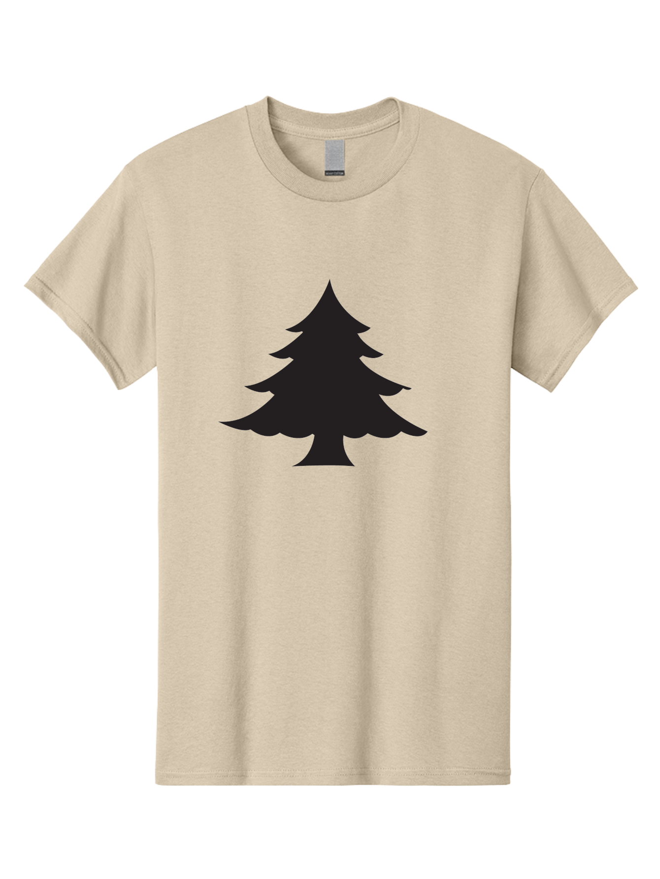 Christmas-Tree-2 Men'S Graphic Tee, 100% Cotton, Comfortable Casual Summer Wear, Machine Washable, Evergreen Tree, Pine Tree Silhouette, Simple Graphics, Minimalist Design, Nature Icon, Outdoor Symbol, Forest Representation, Tree Illustration Aac589