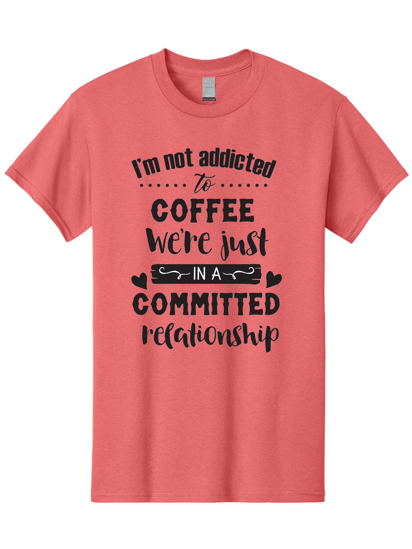 Coffee-Commitment Men'S Graphic Tee, 100% Cotton, Comfortable Casual Summer Wear, Machine Washable, Love For Coffee, Coffee Addiction, Committed Relationship, Coffee Humor, Funny Quote, Coffee Lover, Coffee Quote, Coffee Obsession, Aac599